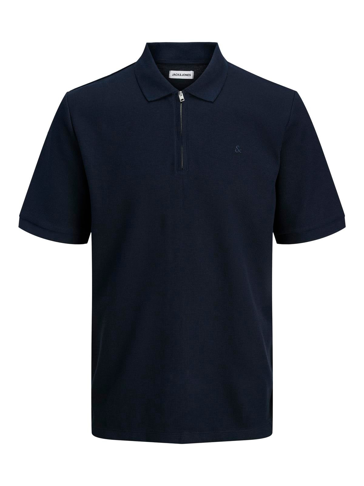 JJEAUSTIN ZIP POLO SS NOOS Navy