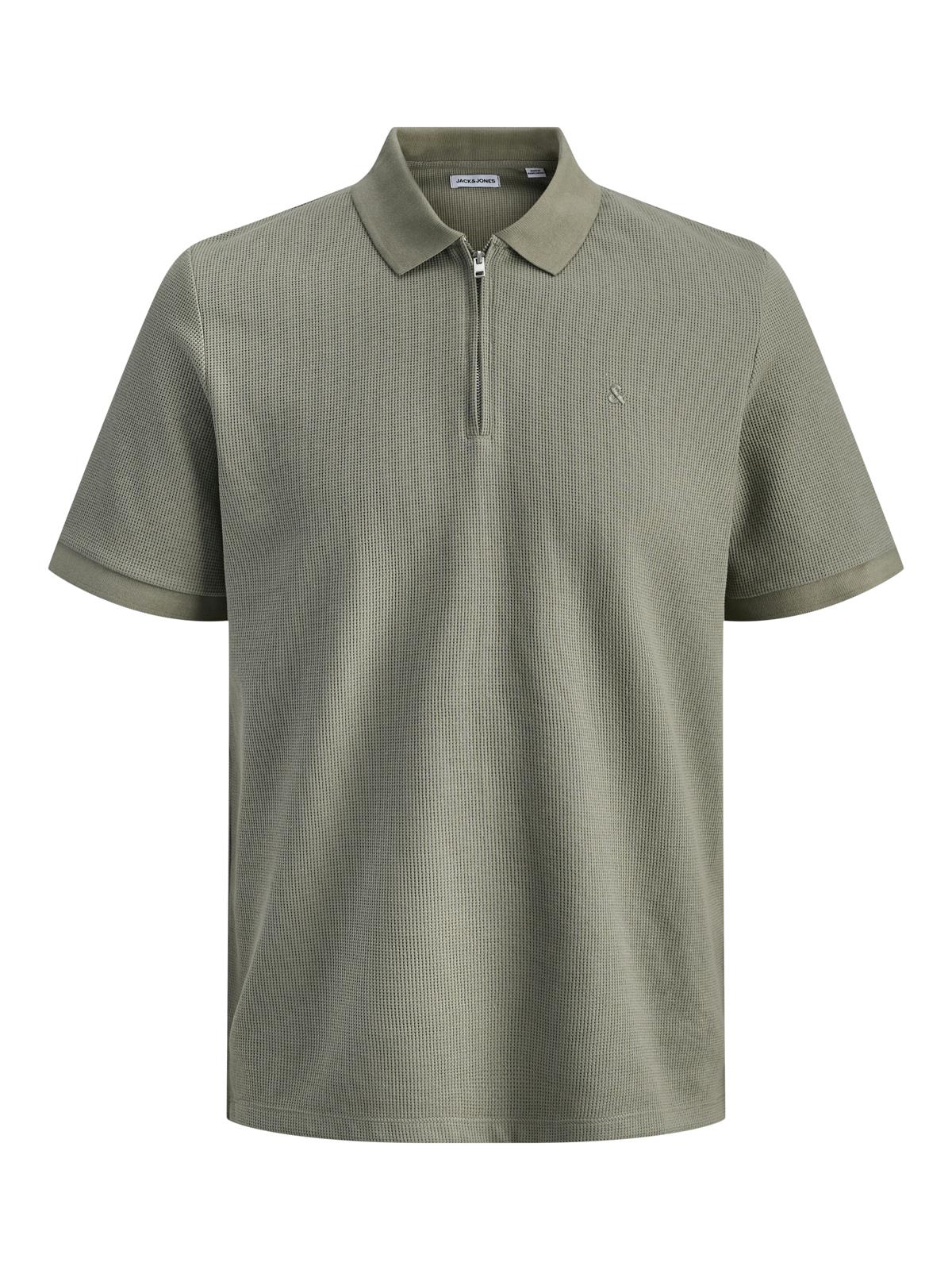 JJEAUSTIN ZIP POLO SS NOOS Vetiver