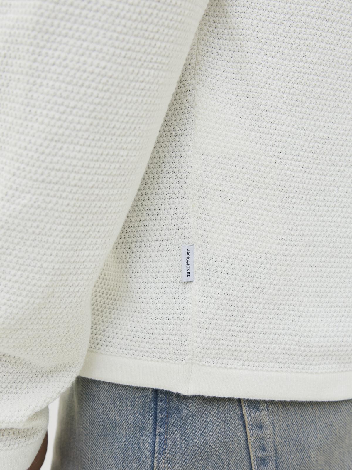JJEGEORGE KNIT POLO LS SN Cloud Dancer