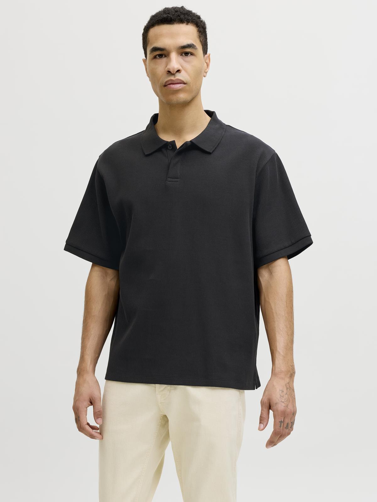 JJEHARRISON STRUCTURE POLO SS LN Black