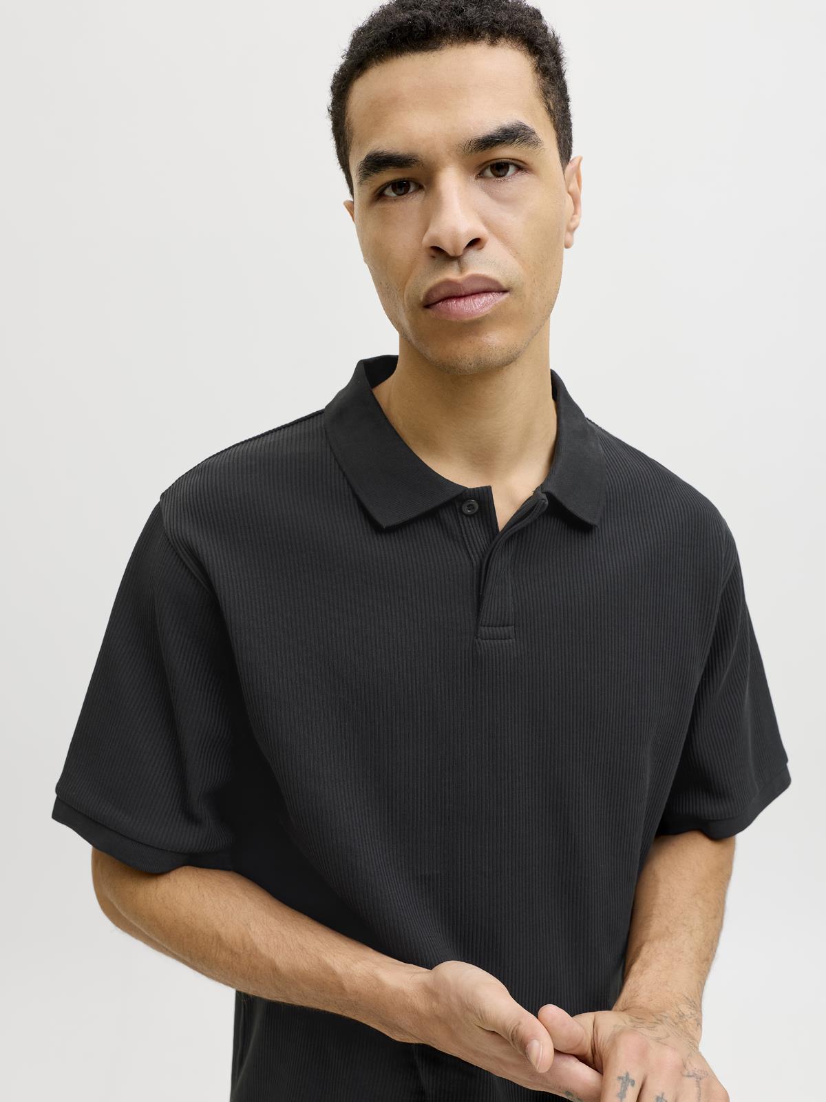 JJEHARRISON STRUCTURE POLO SS LN Black