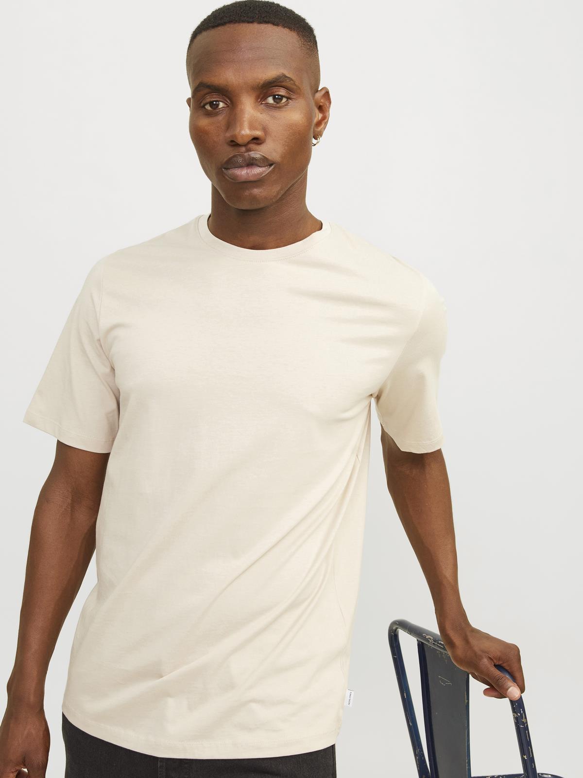 JJEORGANIC BASIC TEE SS O-NECK NOOS Moonbeam