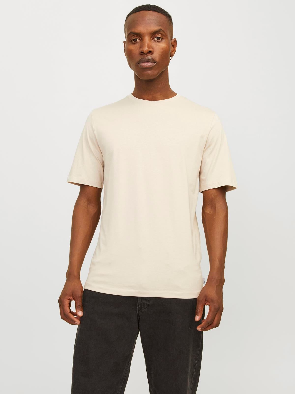 JJEORGANIC BASIC TEE SS O-NECK NOOS Moonbeam