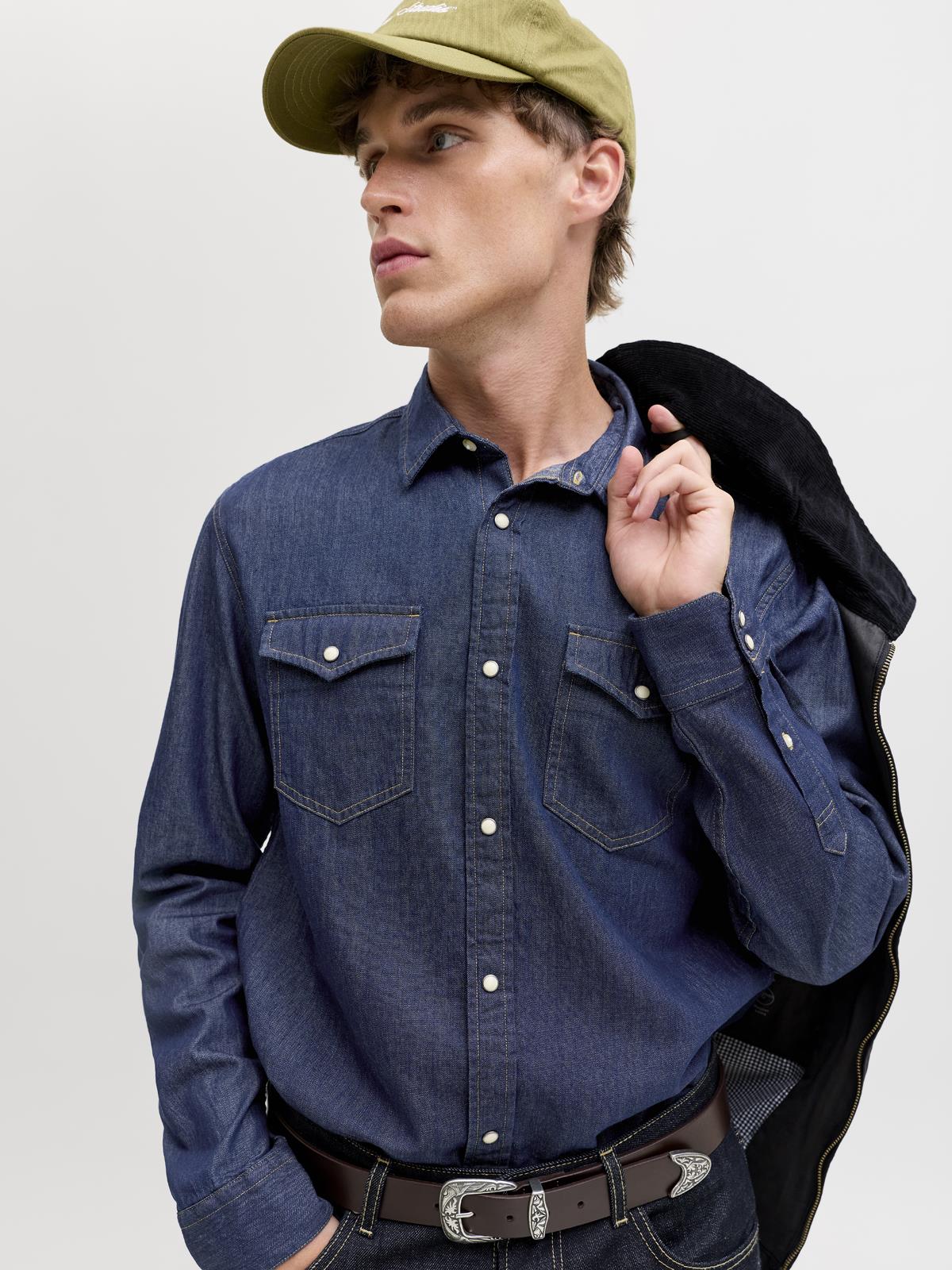JJESHERIDAN SHIRT L/S NOOS Dark Denim