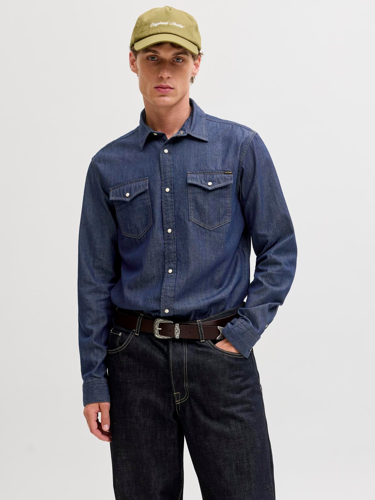 JJESHERIDAN SHIRT L/S NOOS Dark Denim