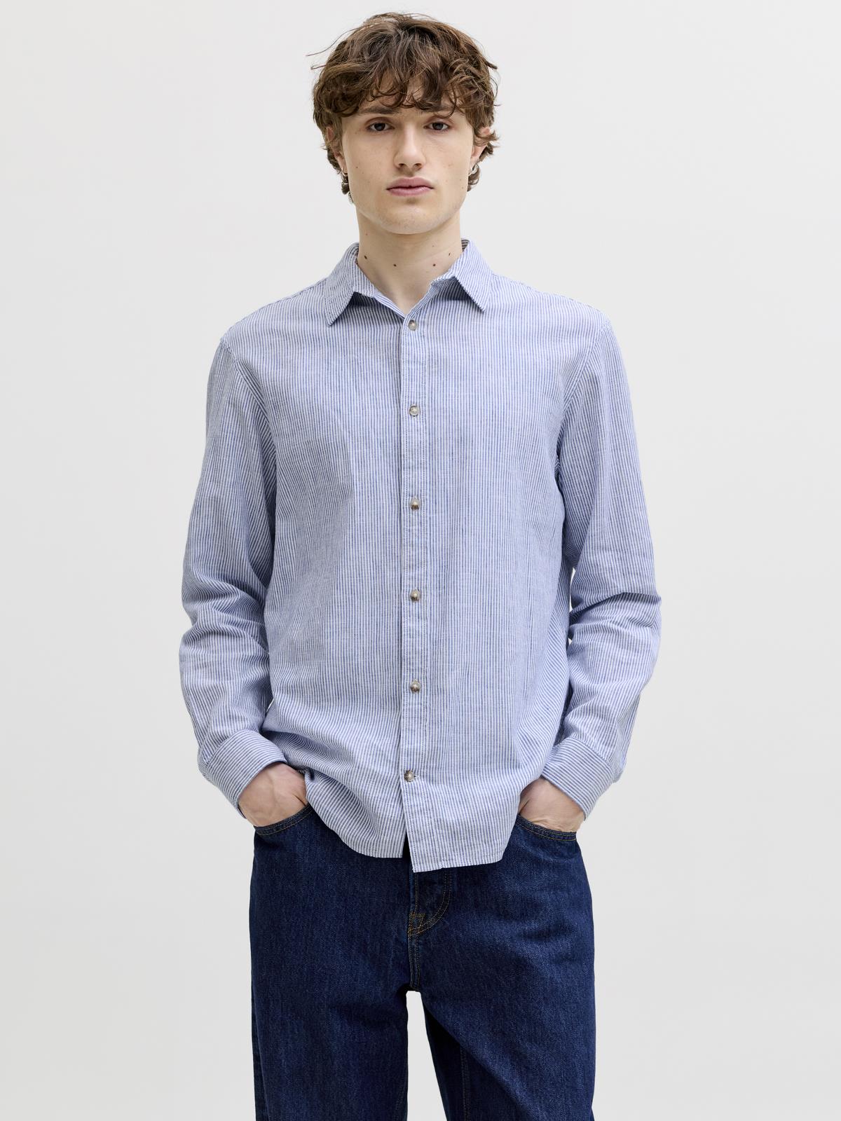 JJESUMMER LINEN BLEND SHIRT L/S SN Infinity