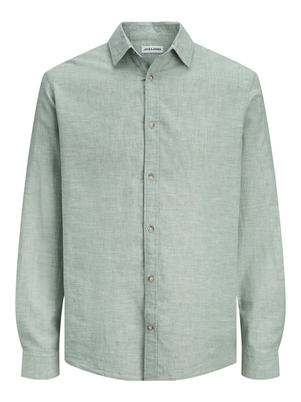 JJESUMMER LINEN BLEND SHIRT L/S SN GREEN