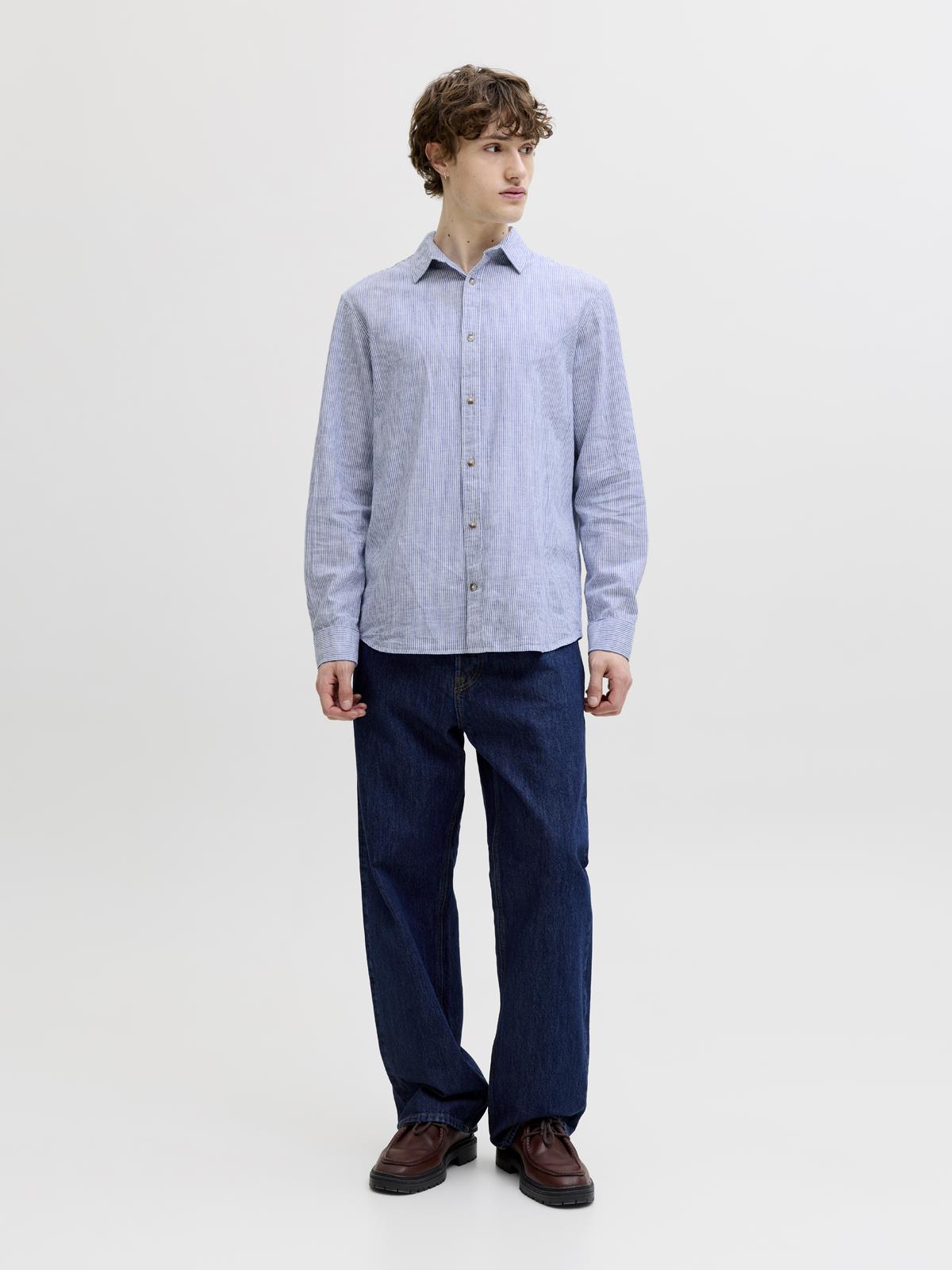 JJESUMMER LINEN BLEND SHIRT L/S SN Infinity