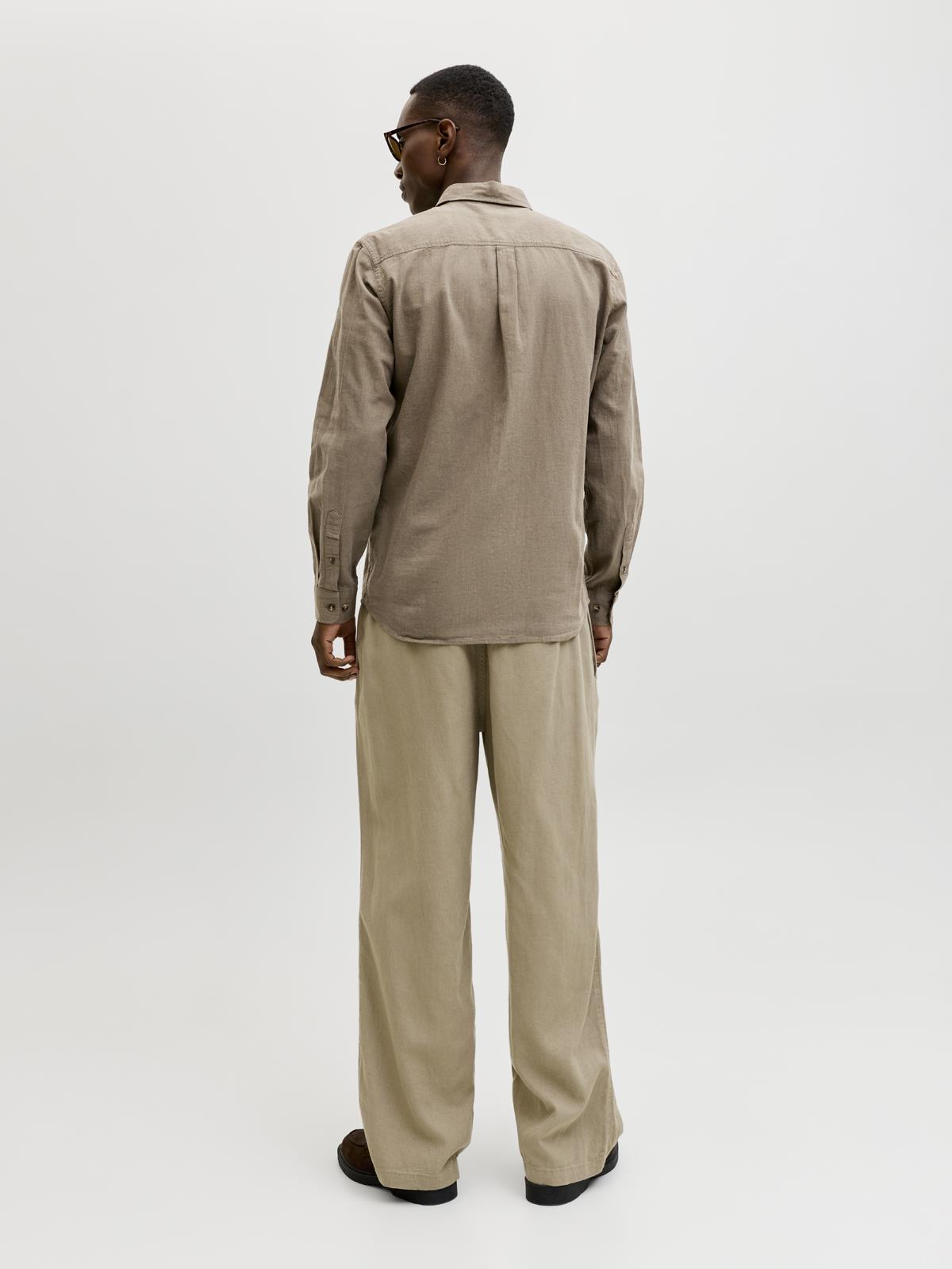 JJESUMMER LINEN BLEND SHIRT L/S SN Falcon