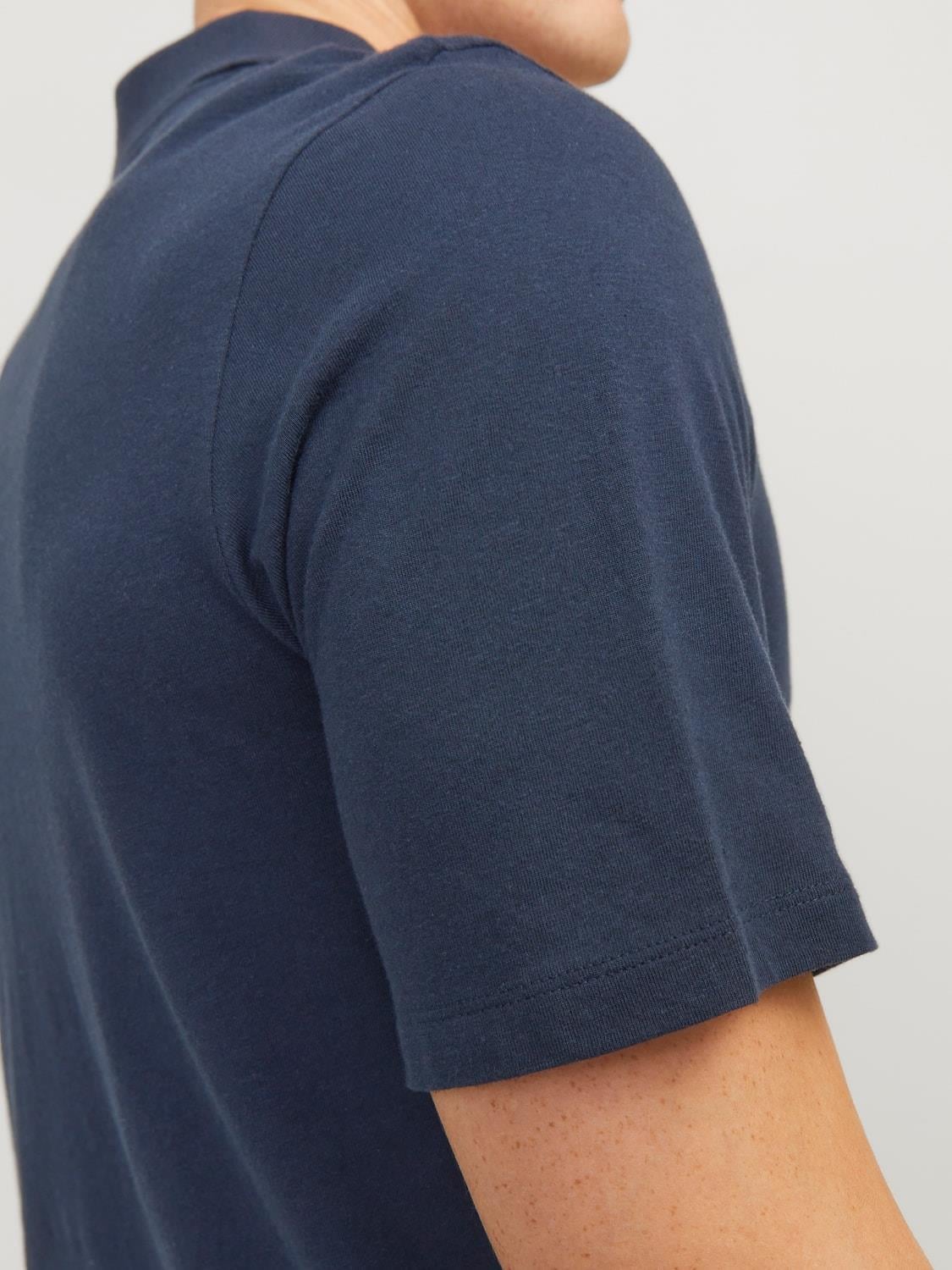 JJESUMMER LINEN POLO SS LN Navy