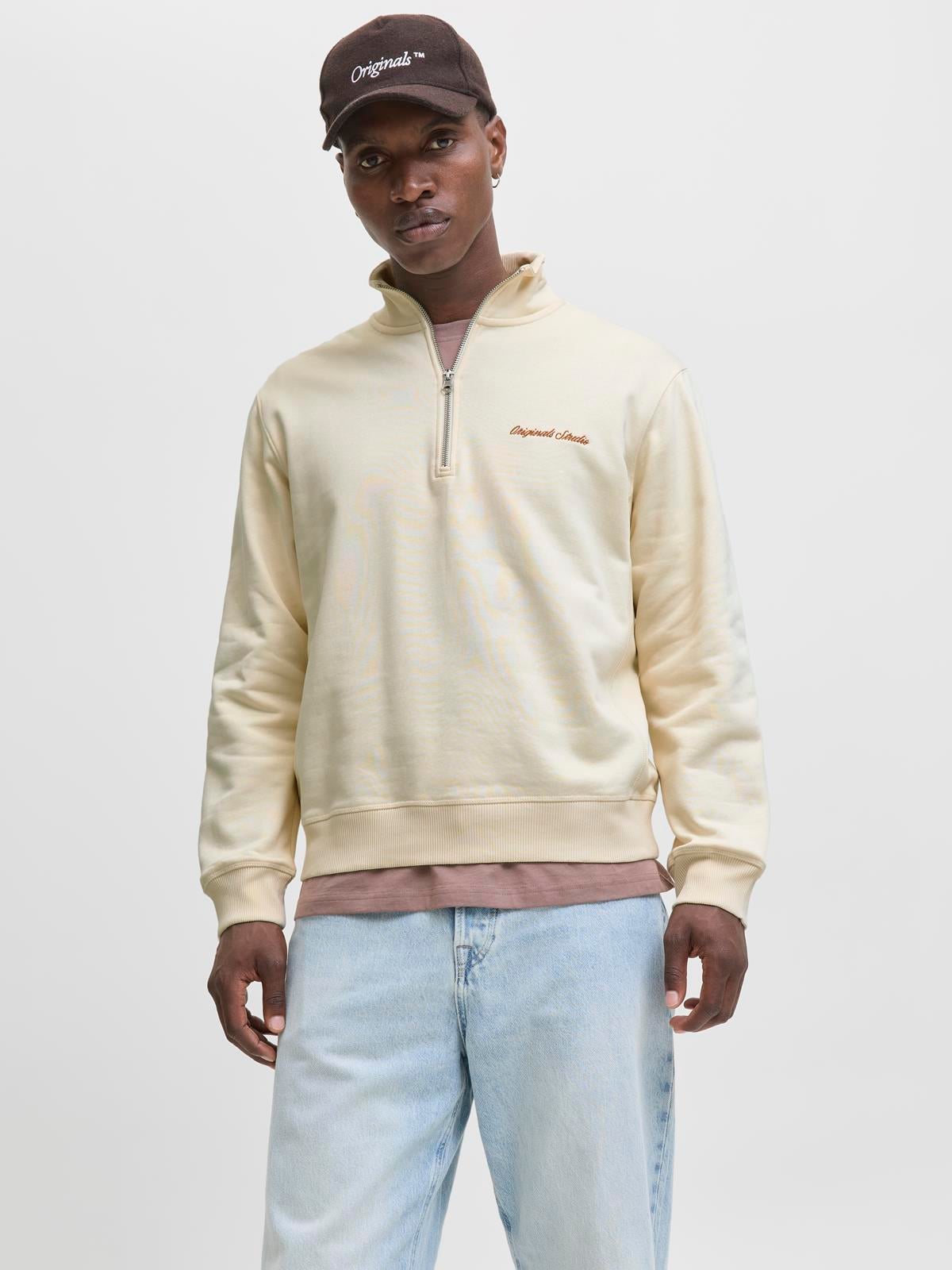 JORNORREBRO EMB SWEAT HIGH NECK NOOS Antique White