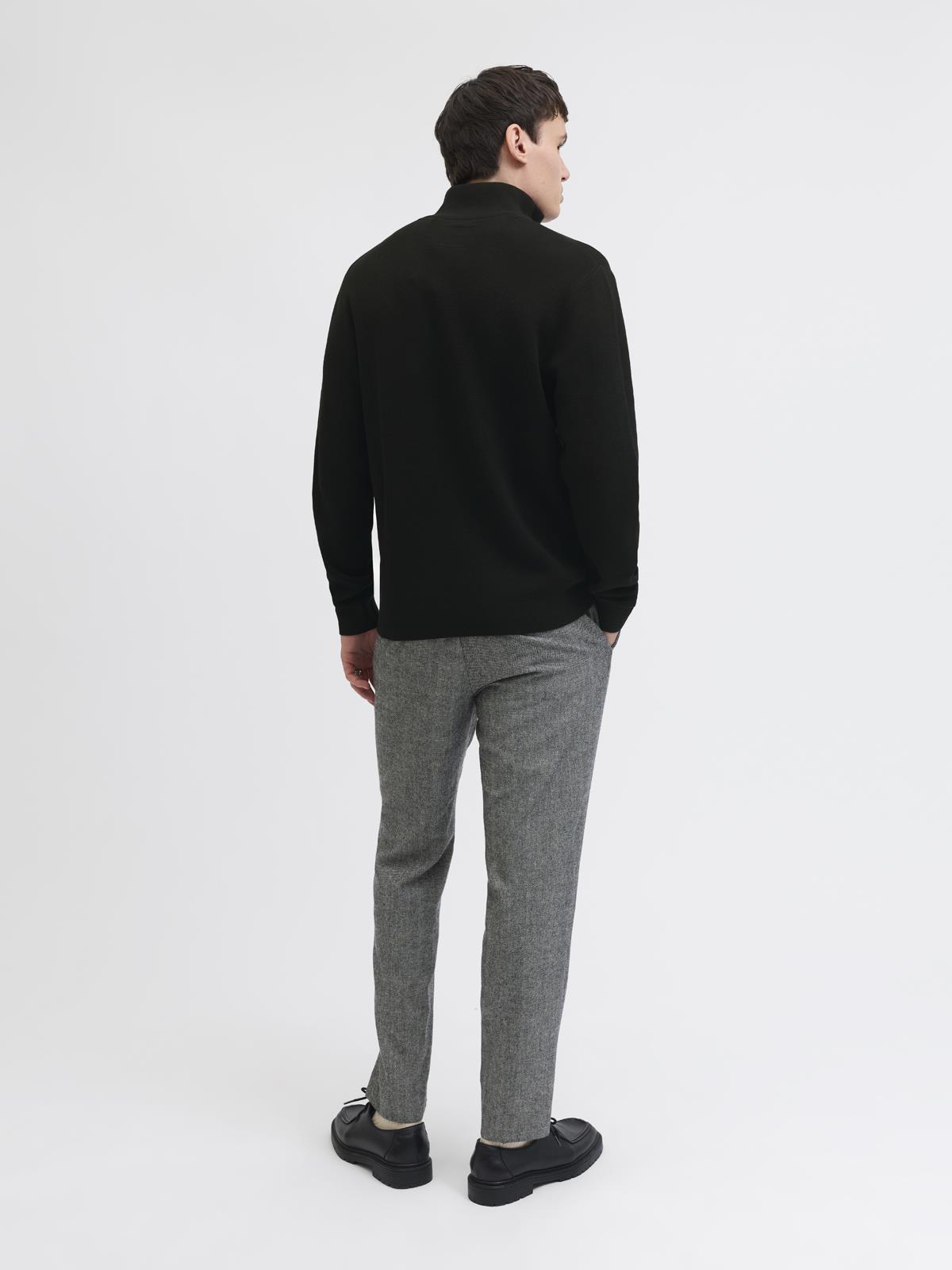 JPRMILANO STITCH KNIT HALF ZIP SN Black