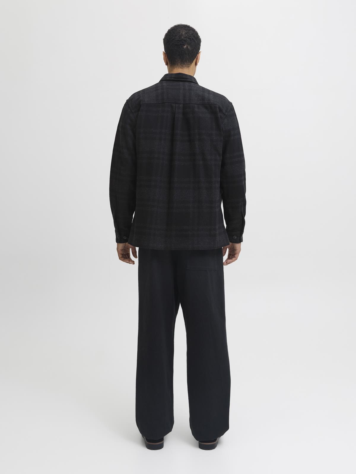 JPRRAYLE MELANGE CHECK L/S OVERSHIRT SN Black Beauty