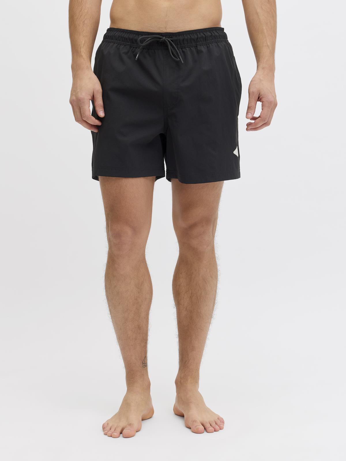 JPSTMAUI TROPIC SOLID SWIM SHORTS REG SN Black