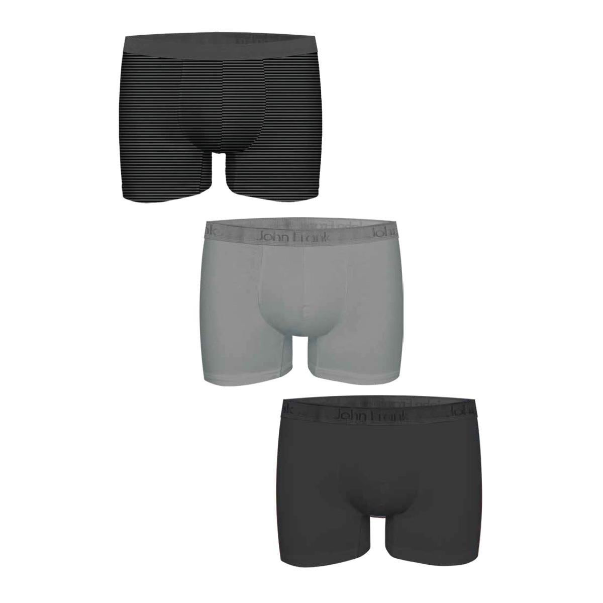 JOHN FRANK ÜÇLÜ NATURAL MODAL BOXER White