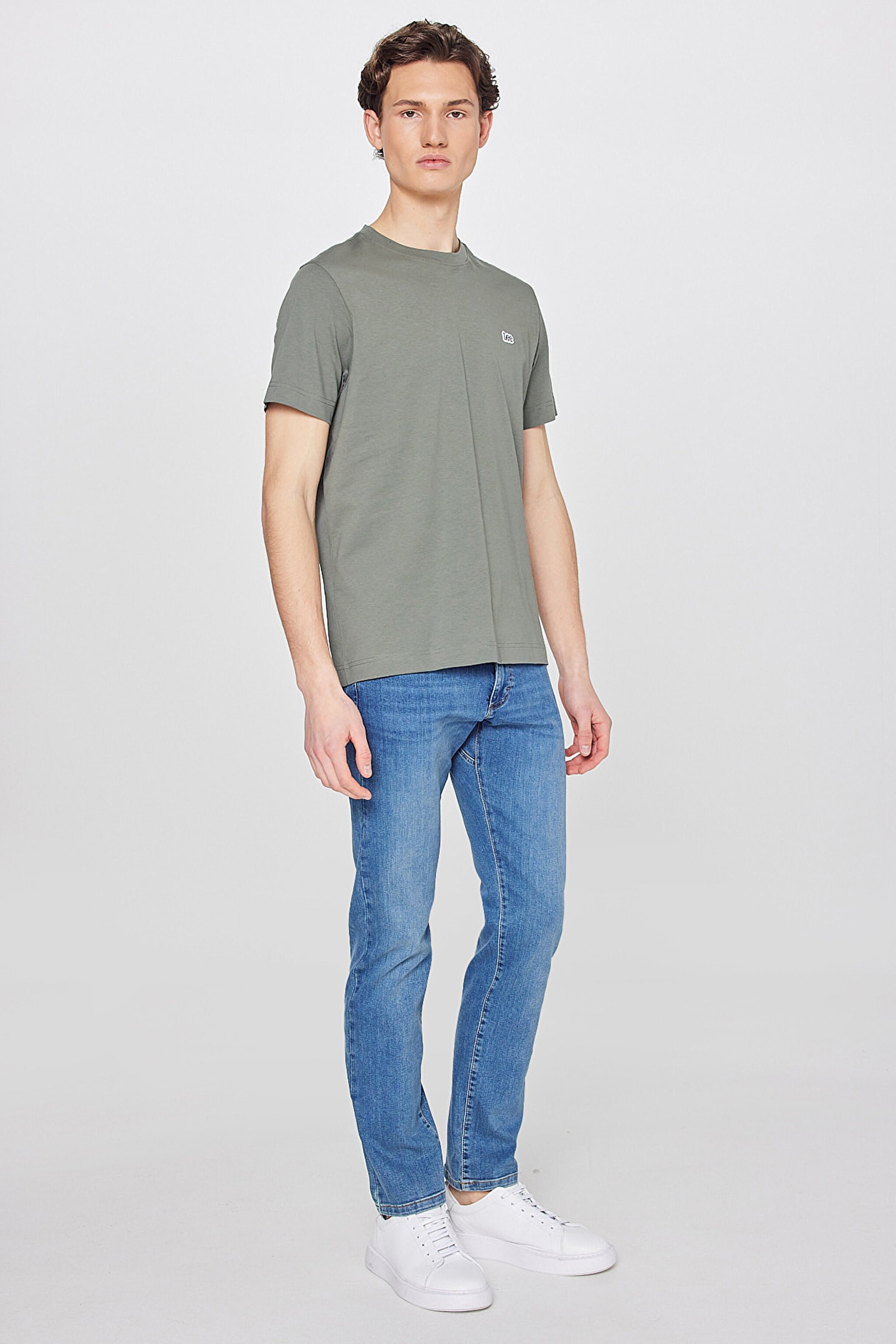Bisiklet Yaka T-shirt Beige Melange