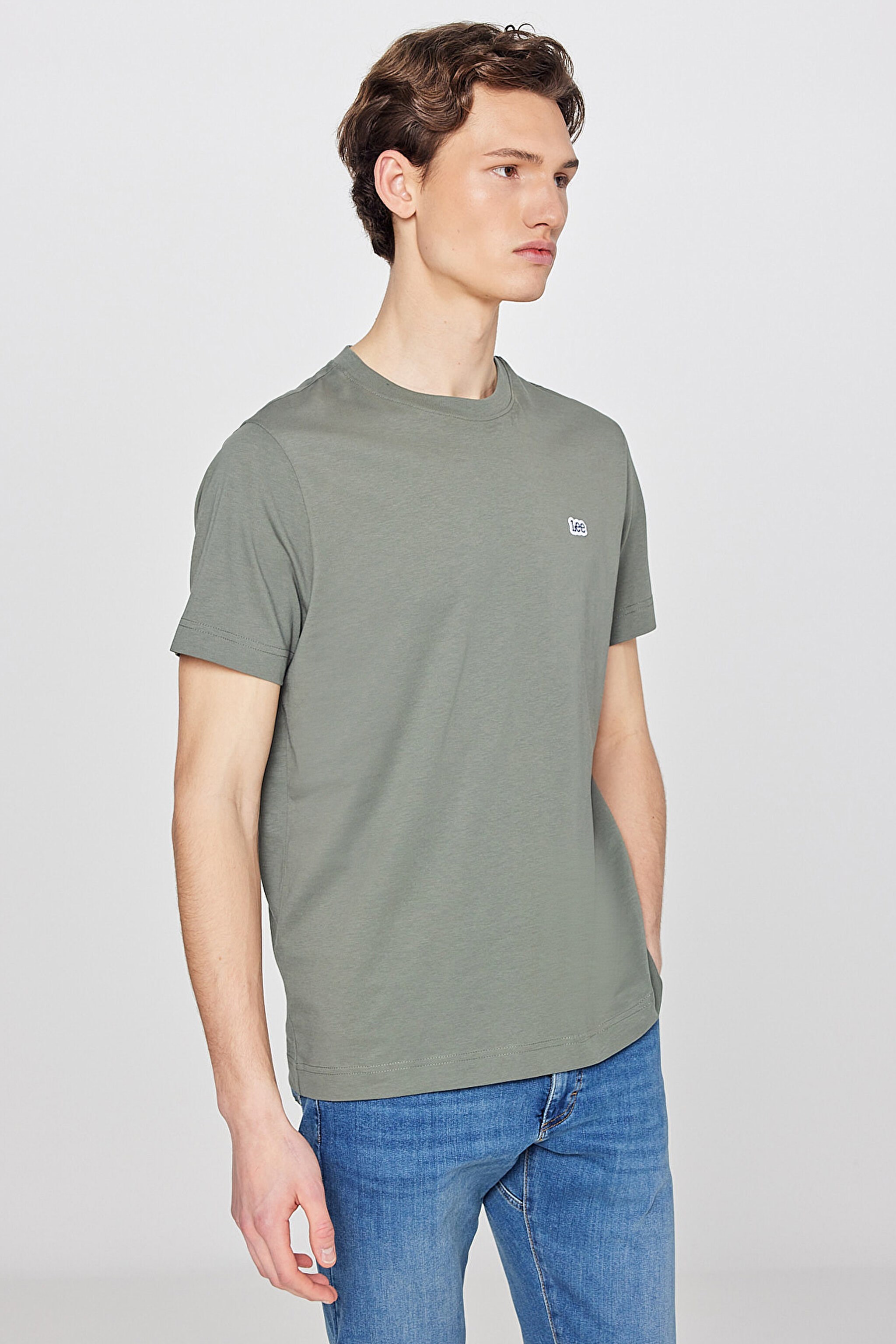 Bisiklet Yaka T-shirt Beige Melange