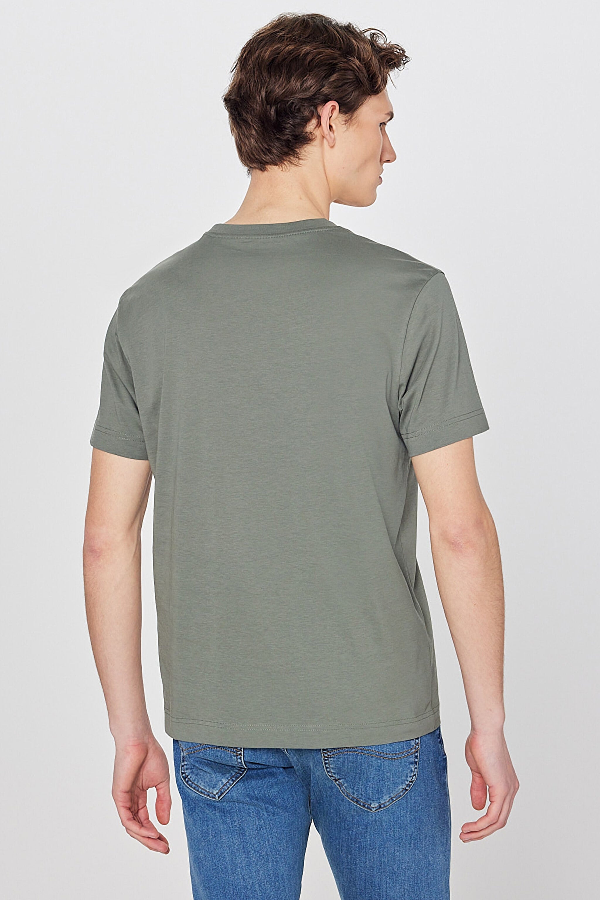 Bisiklet Yaka T-shirt Beige Melange