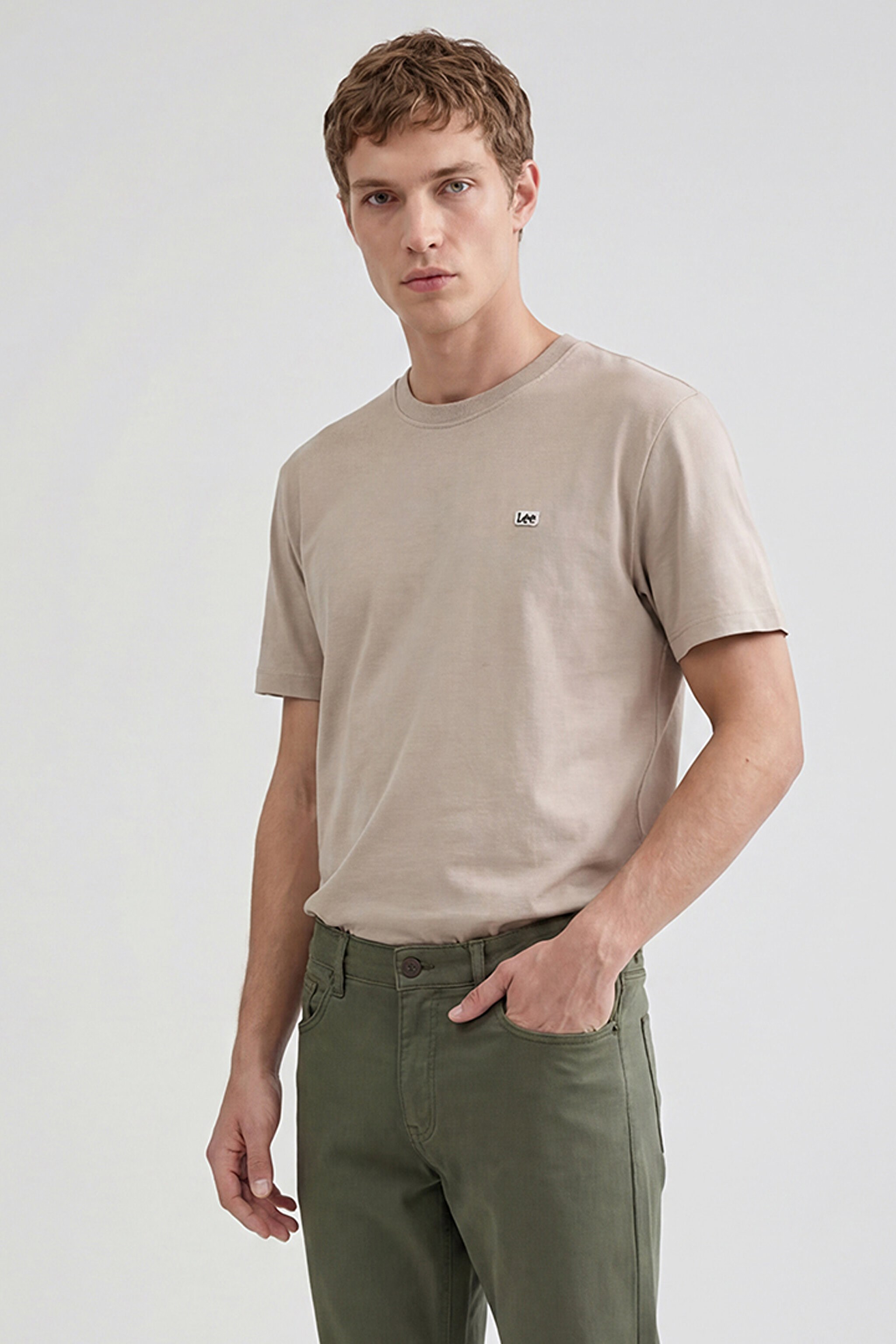Bisiklet Yaka T-shirt Beige