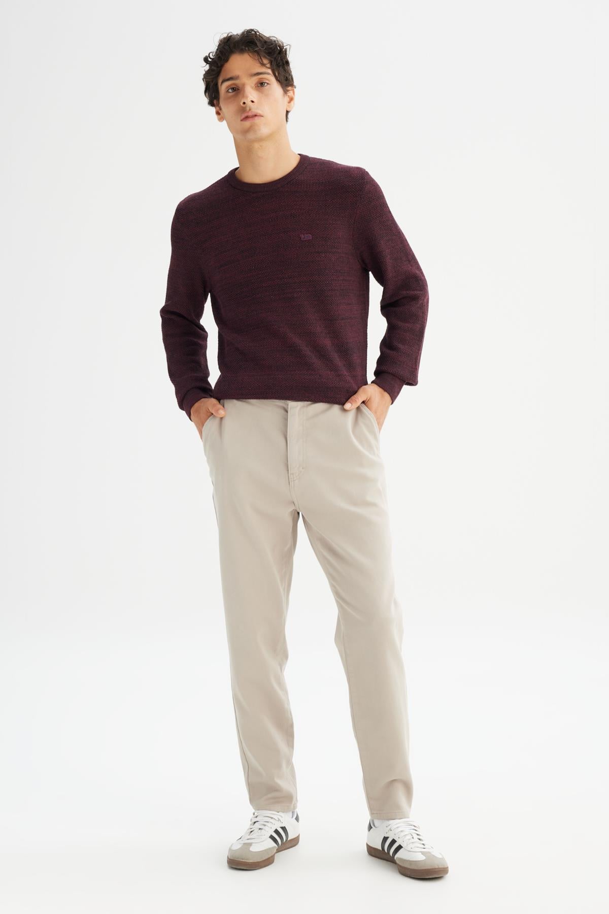 Erkek Örme Chino Pantolon Beige