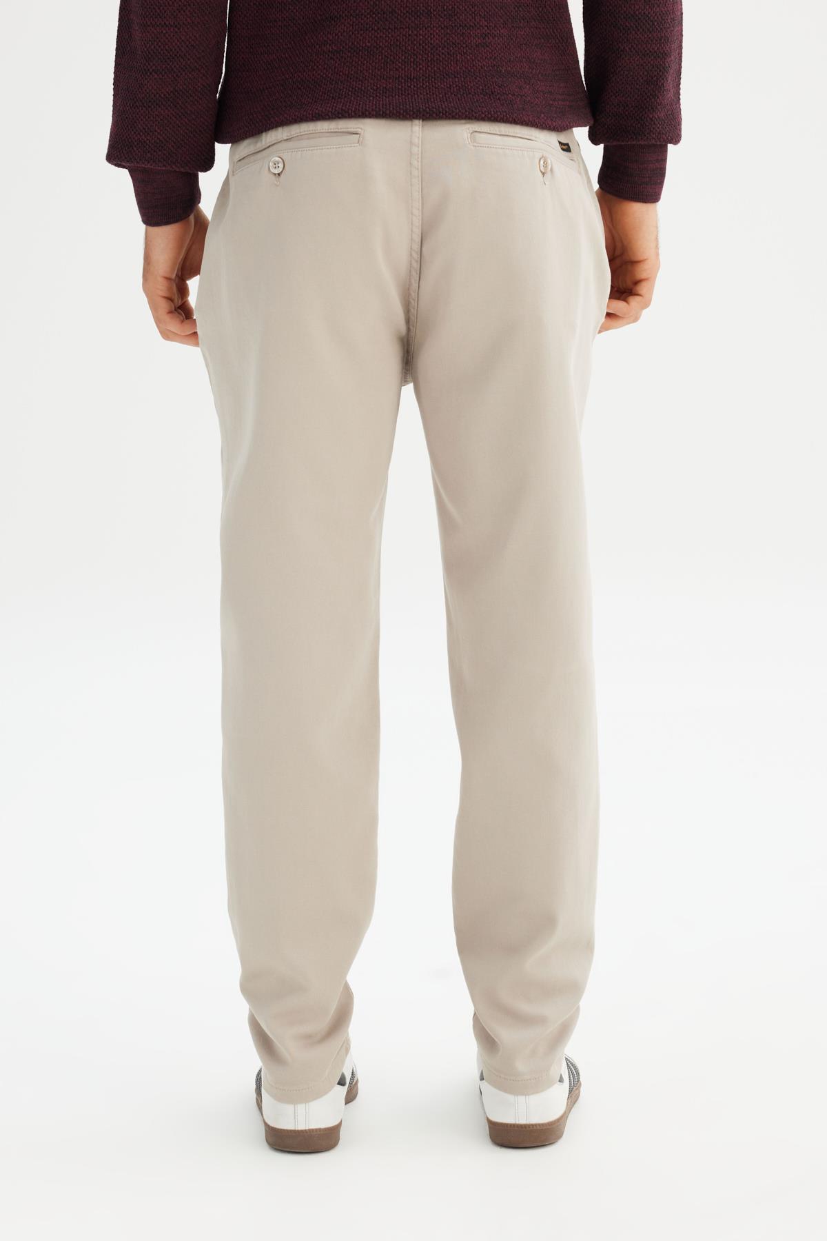 Erkek Örme Chino Pantolon Beige