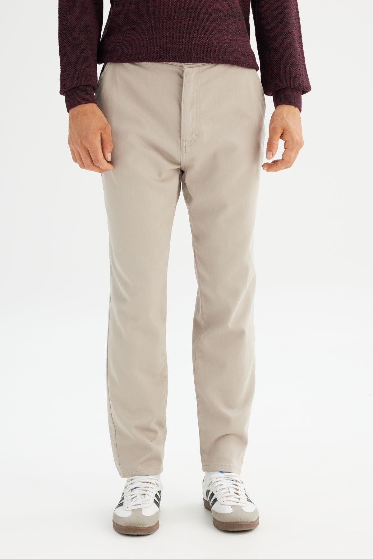 Erkek Örme Chino Pantolon Beige