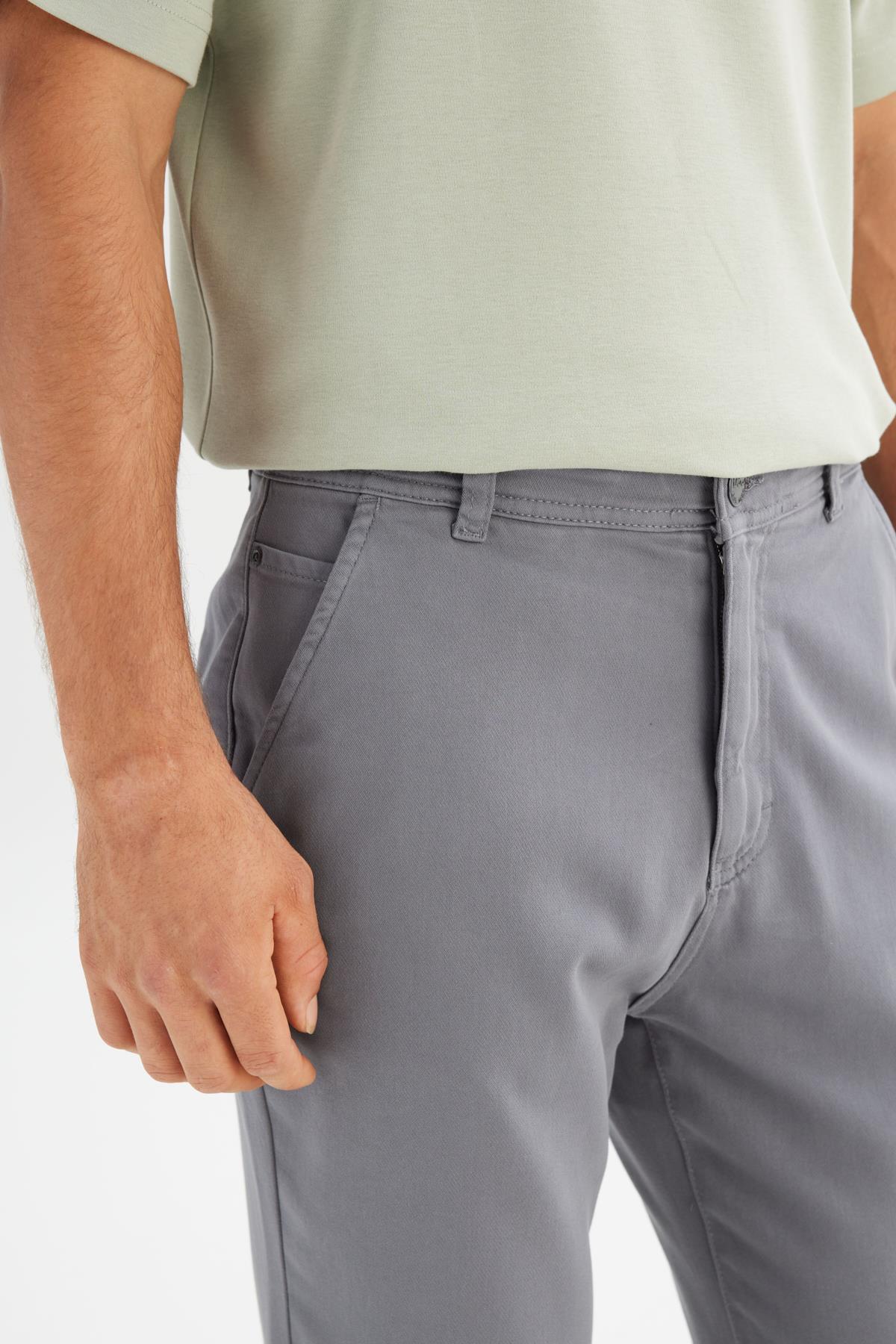 Erkek Örme Chino Pantolon Gray
