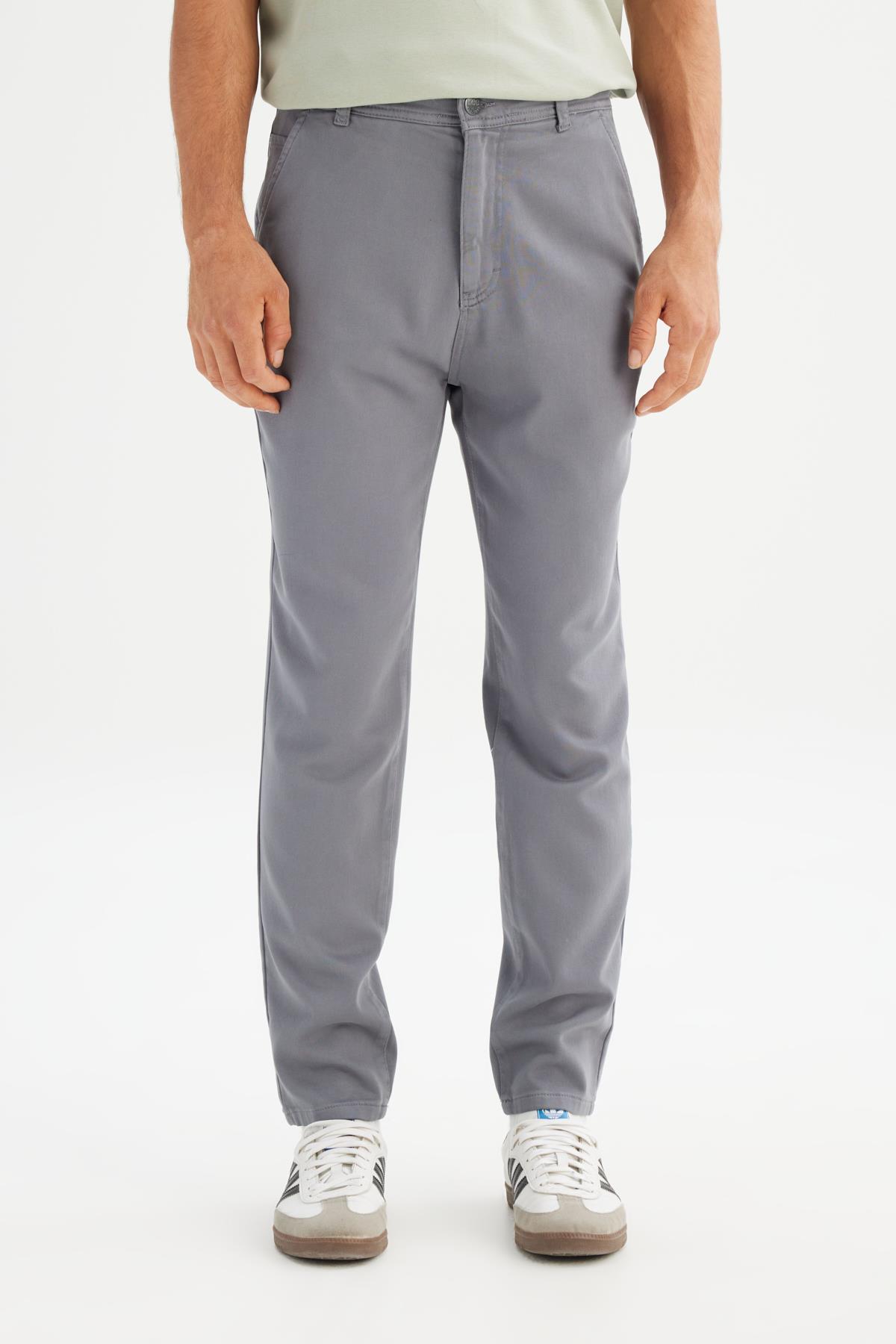 Erkek Örme Chino Pantolon Gray