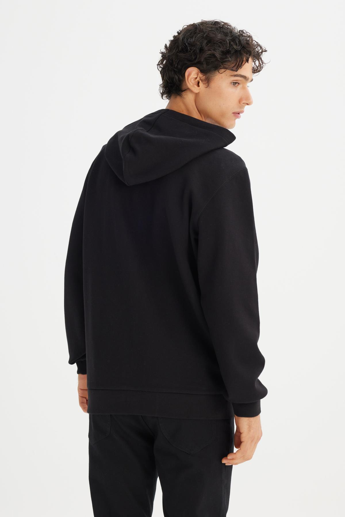 Erkek Pike Interlock Full Zip Sweatshirt Siyah