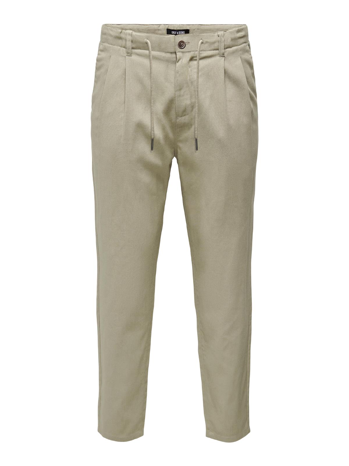 ONSLEO CROP LINEN MIX 0048 PANT Chinchilla