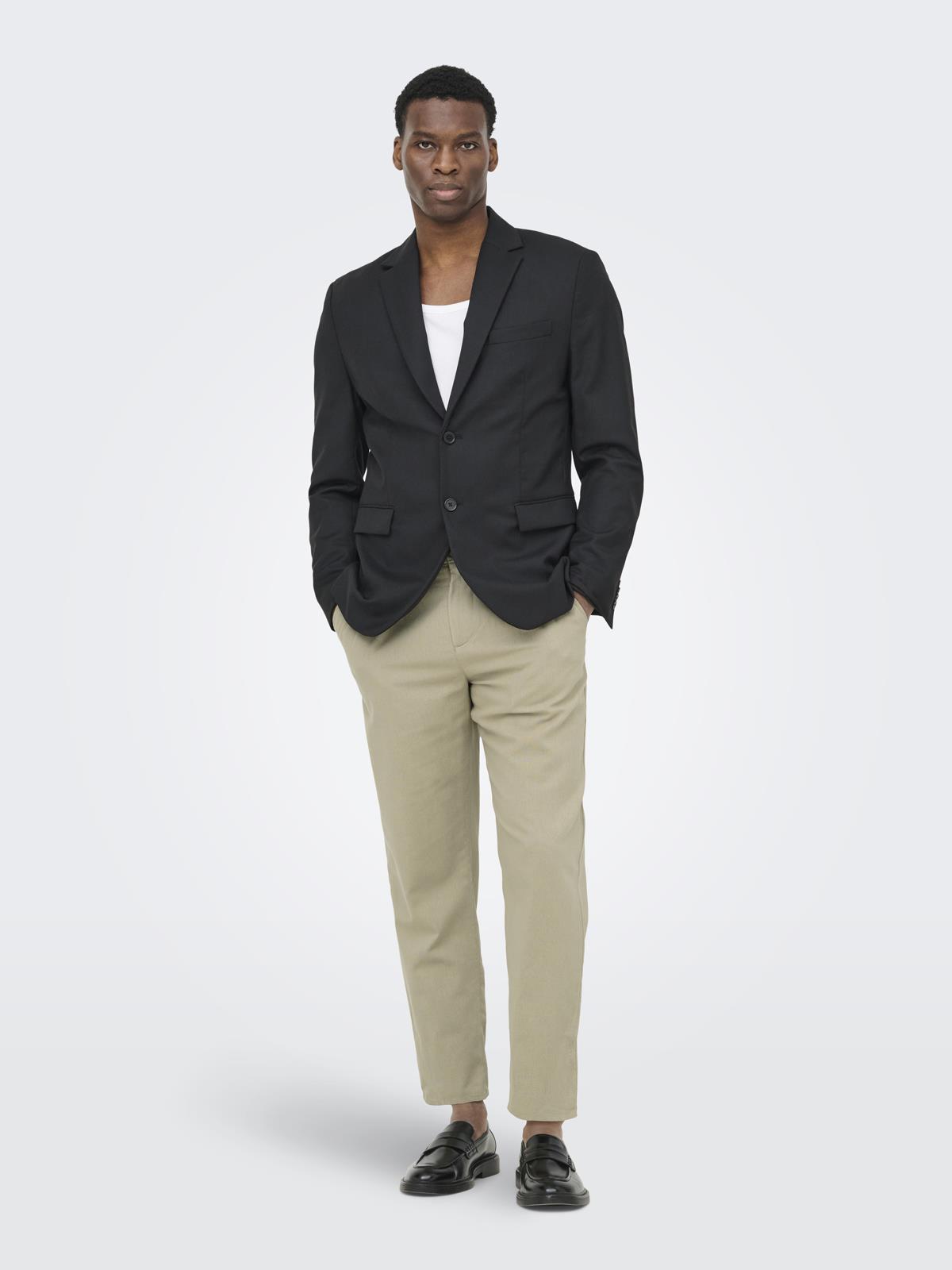 ONSLEO CROP LINEN MIX 0048 PANT Chinchilla
