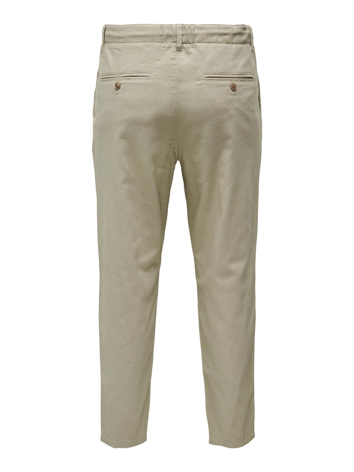 ONSLEO CROP LINEN MIX 0048 PANT Chinchilla