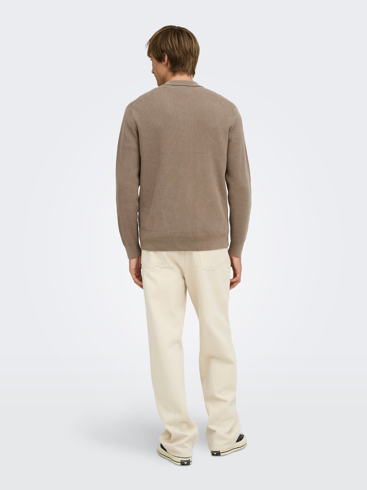 ONSPHIL REG 12 HALF ZIP POLO KNIT Desert Taupe