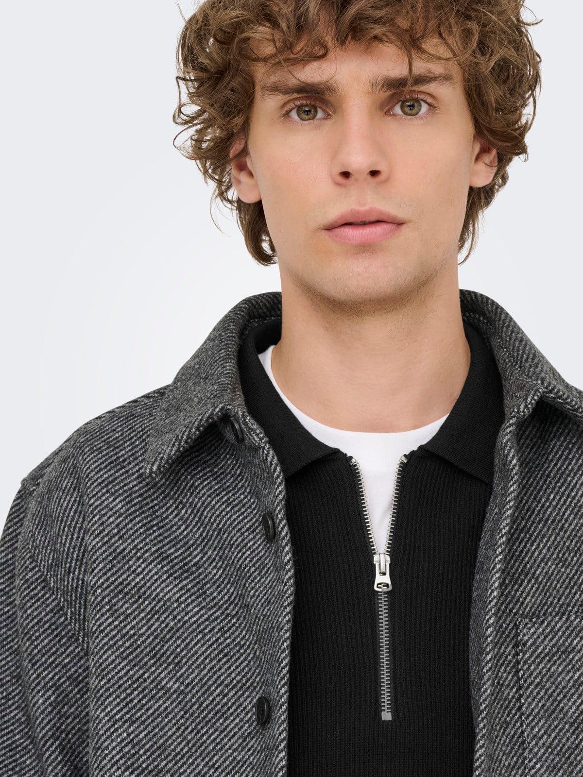 ONSPHIL REG 12 HALF ZIP POLO KNIT Black