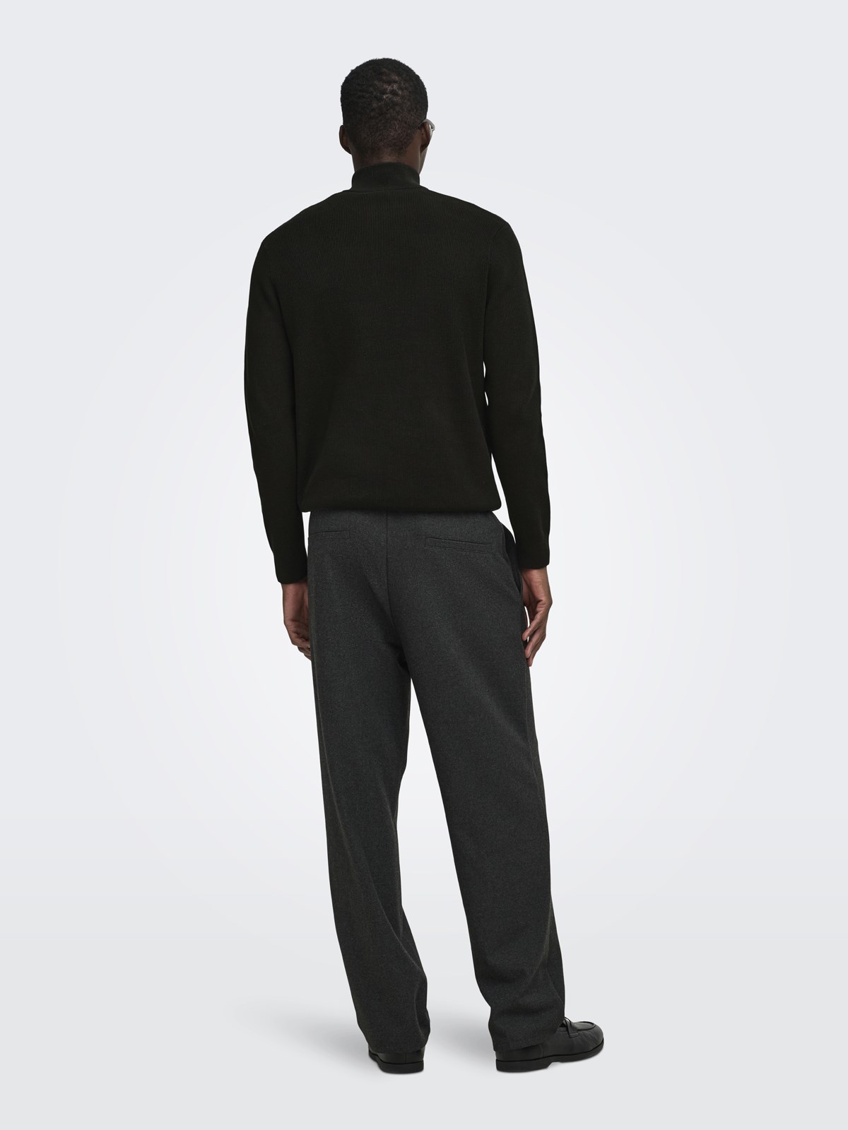 ONSPHIL REG 12 STRUC HALF ZIP KNIT NOOS Black