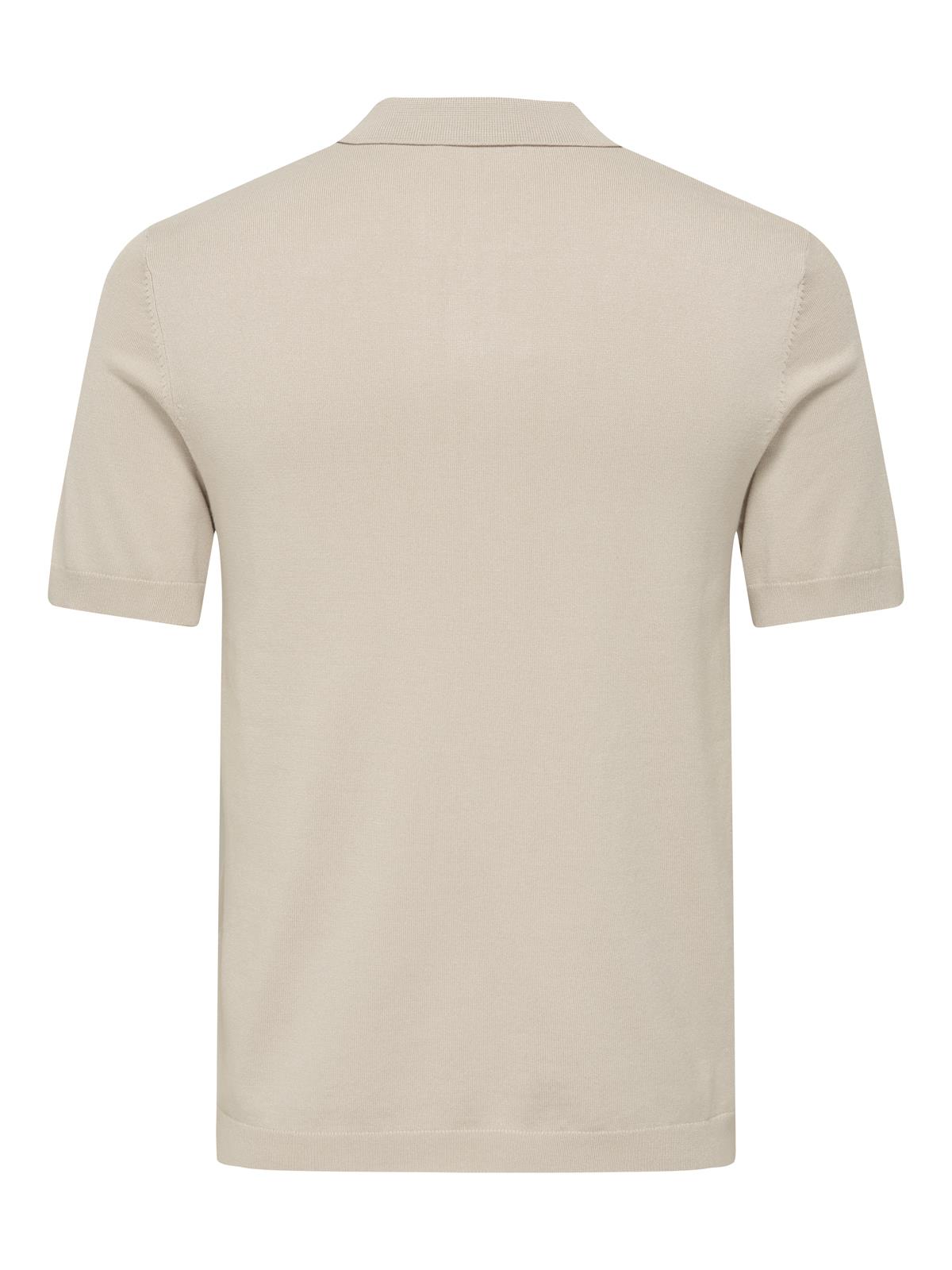 ONSWYLER REG 14 SS POLO KNIT NOOS Silver Lining