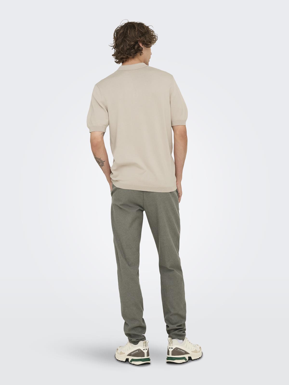 ONSWYLER REG 14 SS POLO KNIT NOOS Silver Lining