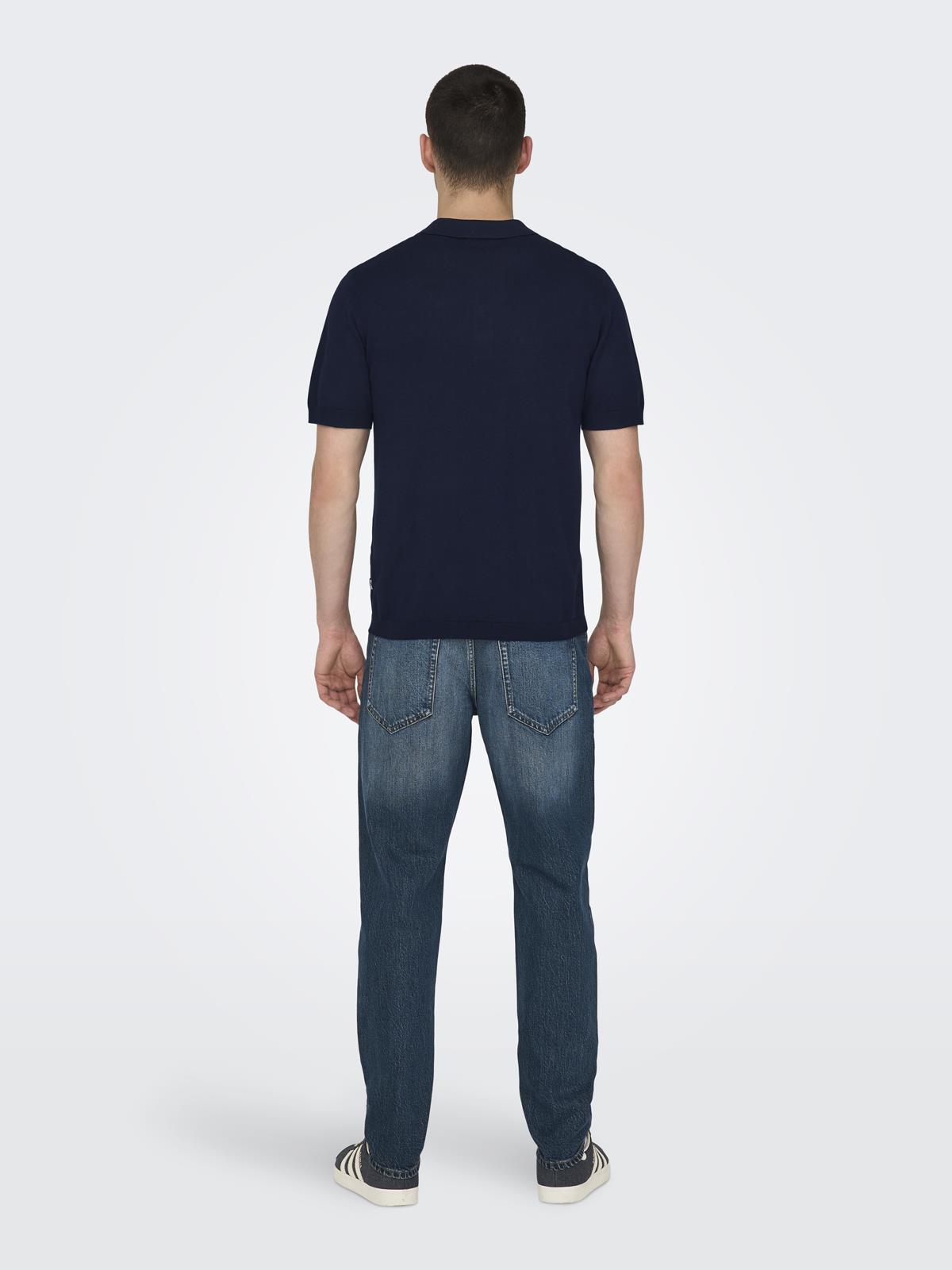 ONSWYLER REG 14 SS POLO KNIT NOOS DARK NAVY