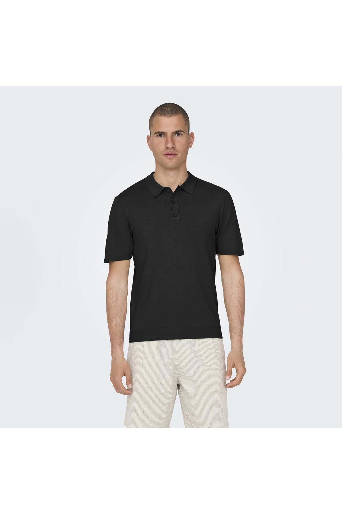 ONSWYLER REG 14 SS POLO KNIT NOOS Black