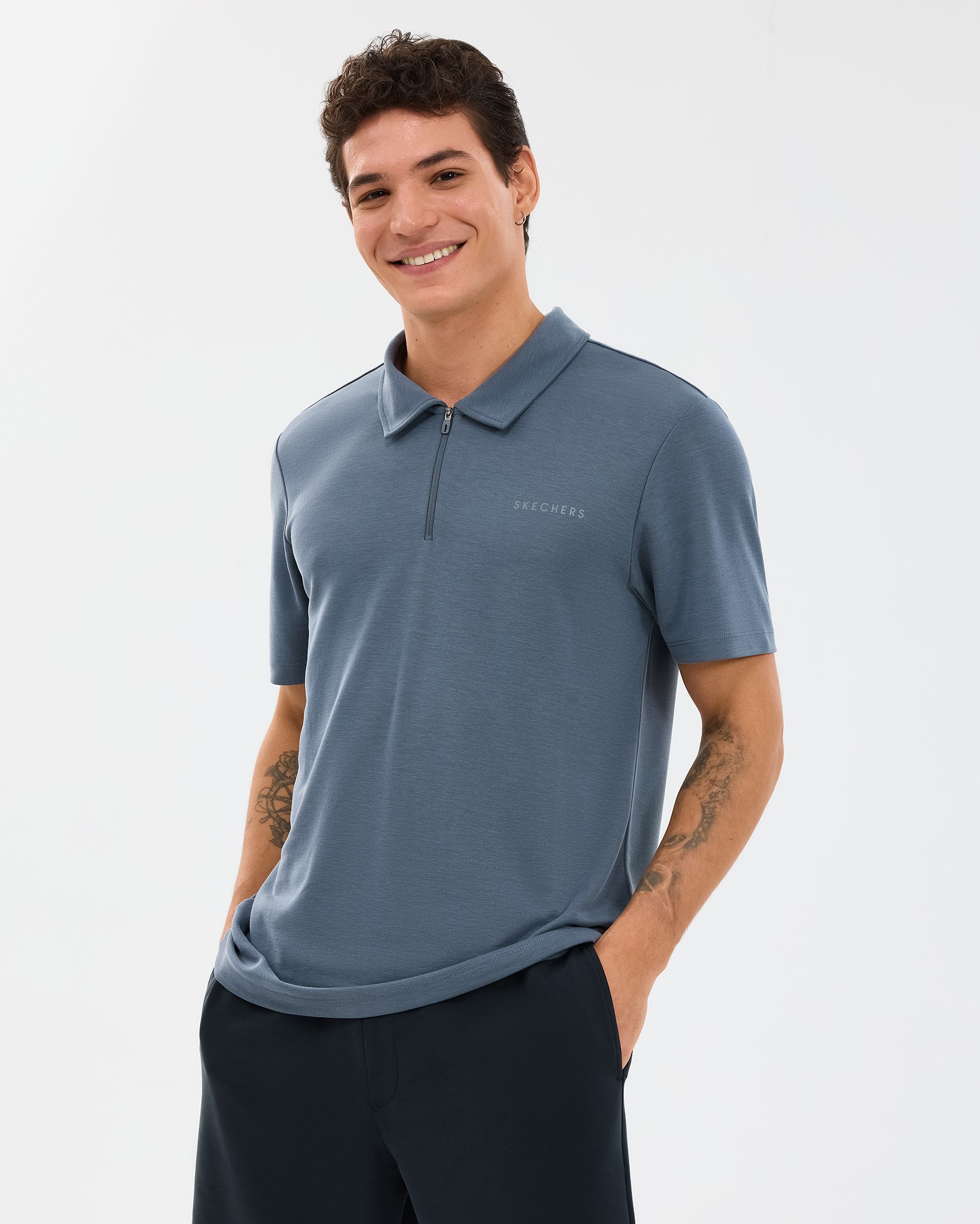 Skechers M Soft Touch Pique Polo Gray