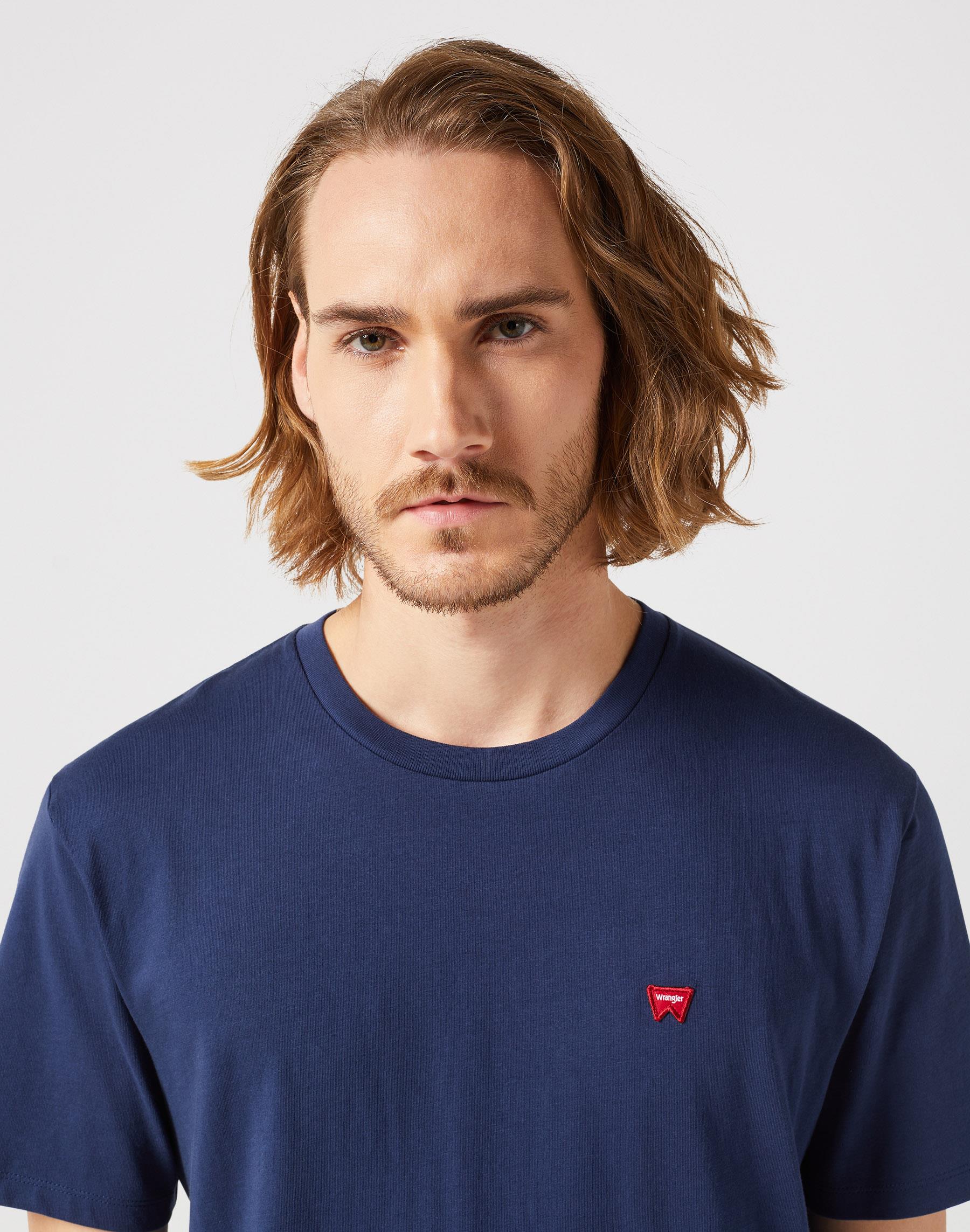 Small Logo Bisiklet Yaka T-shirt Navy