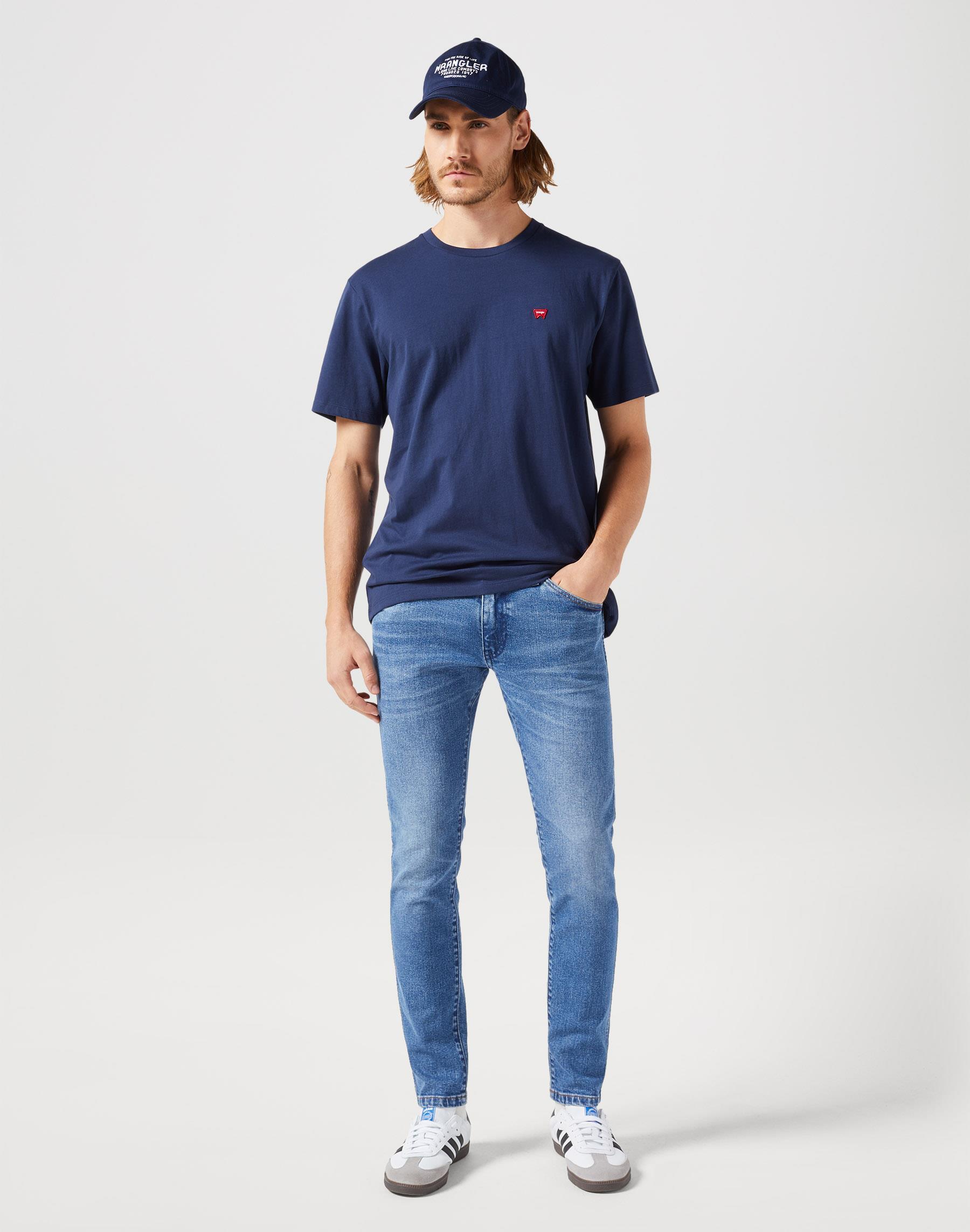 Small Logo Bisiklet Yaka T-shirt Navy