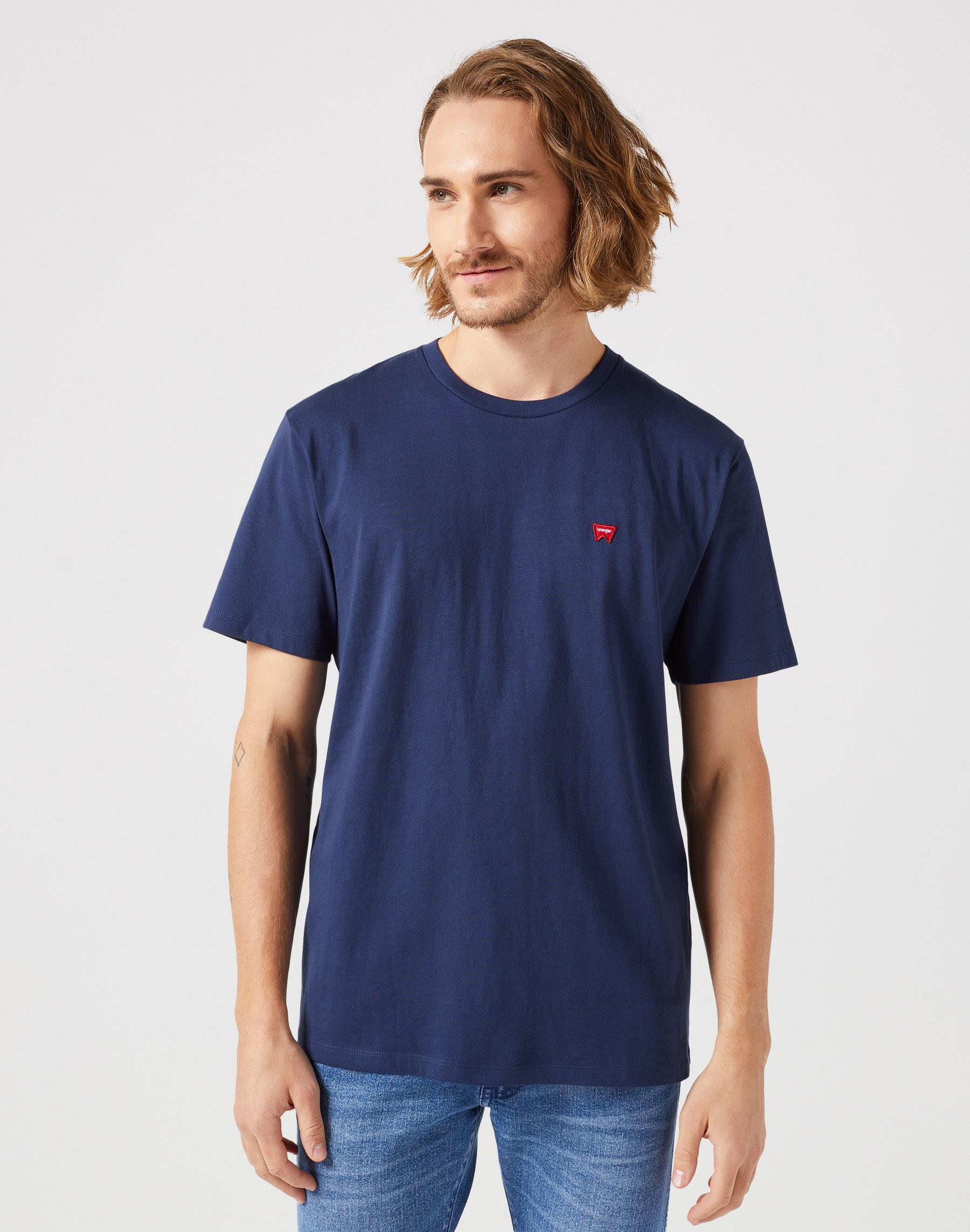 Small Logo Bisiklet Yaka T-shirt Navy