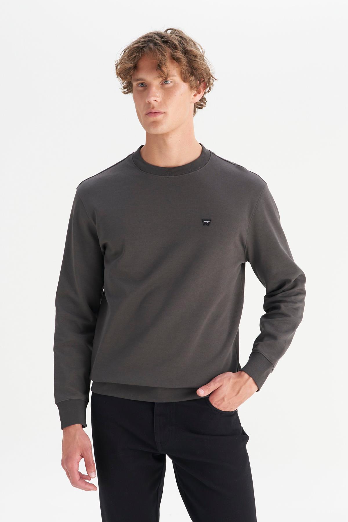 Erkek Patch Logo Sweatshirt FadedBlack