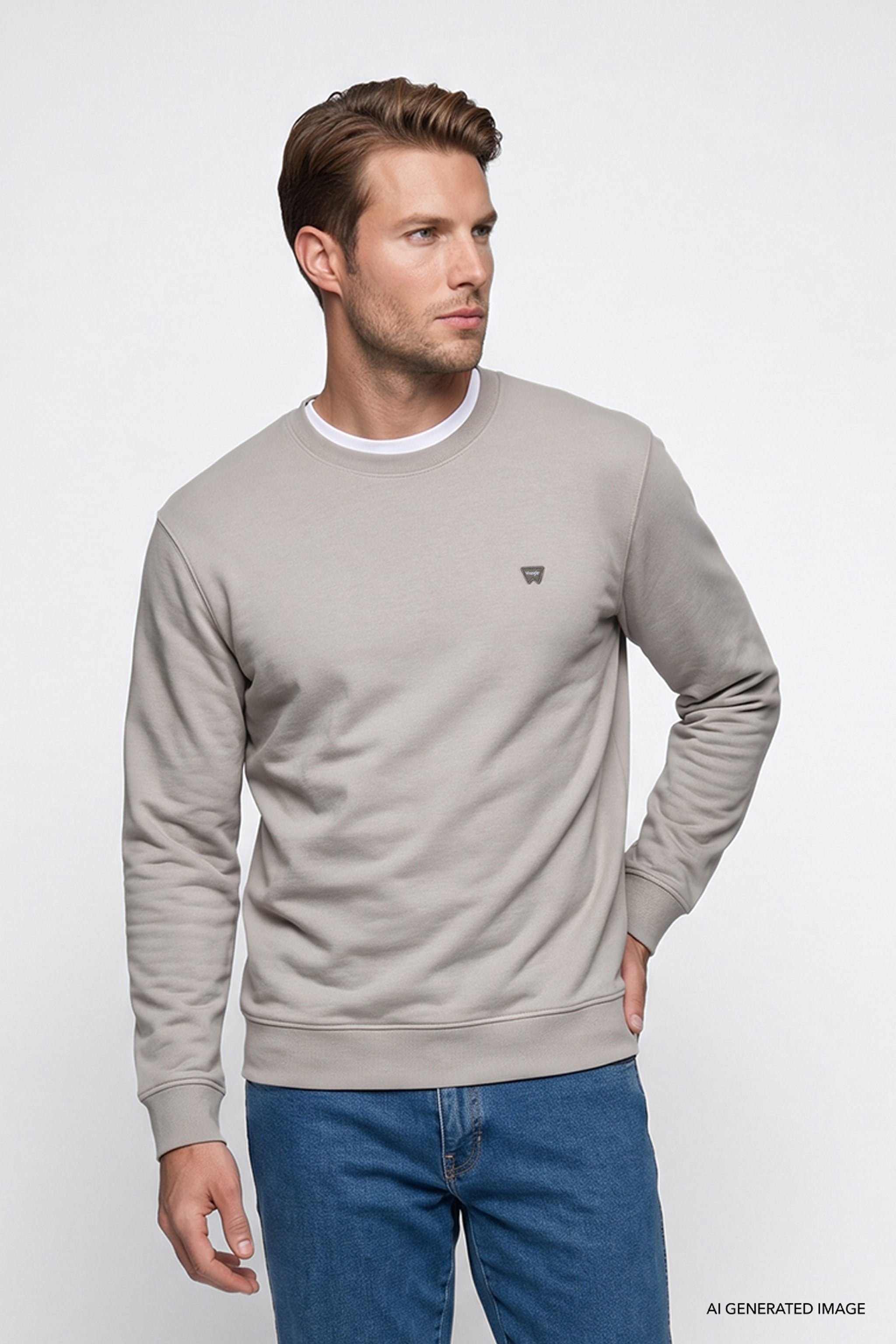 Erkek Patch Logo Sweatshirt Tea Leaf