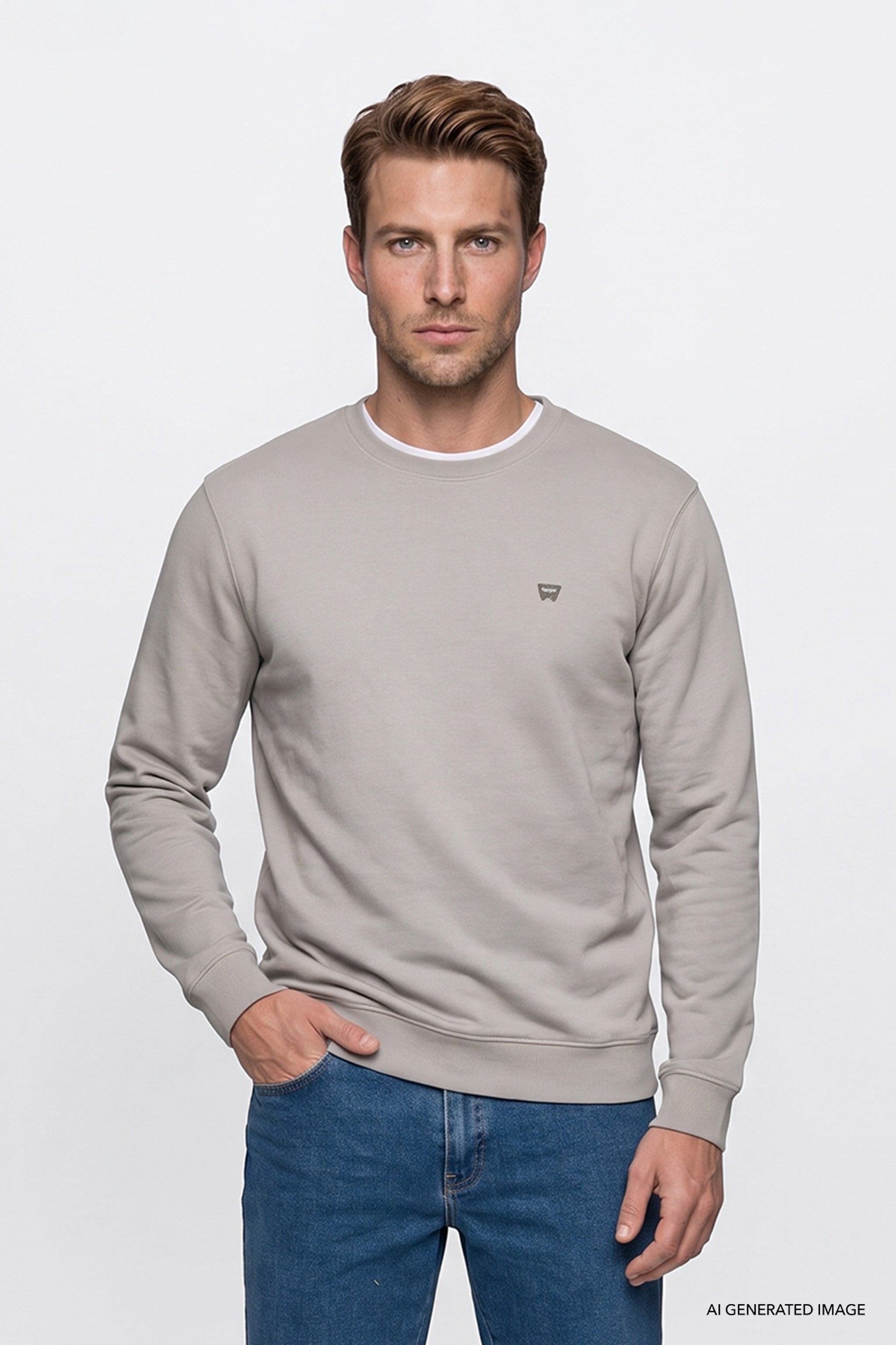 Erkek Patch Logo Sweatshirt Tea Leaf