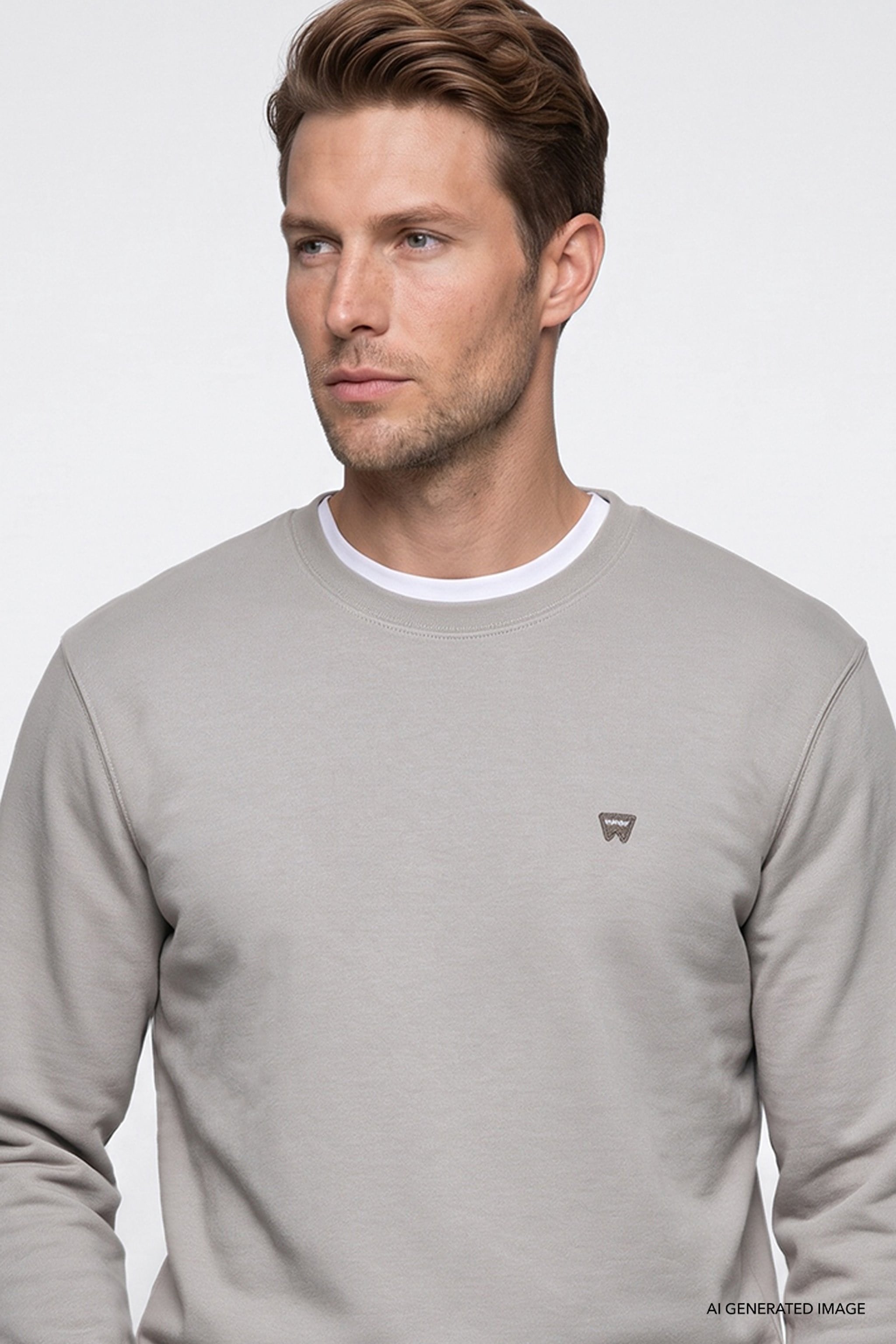 Erkek Patch Logo Sweatshirt Tea Leaf