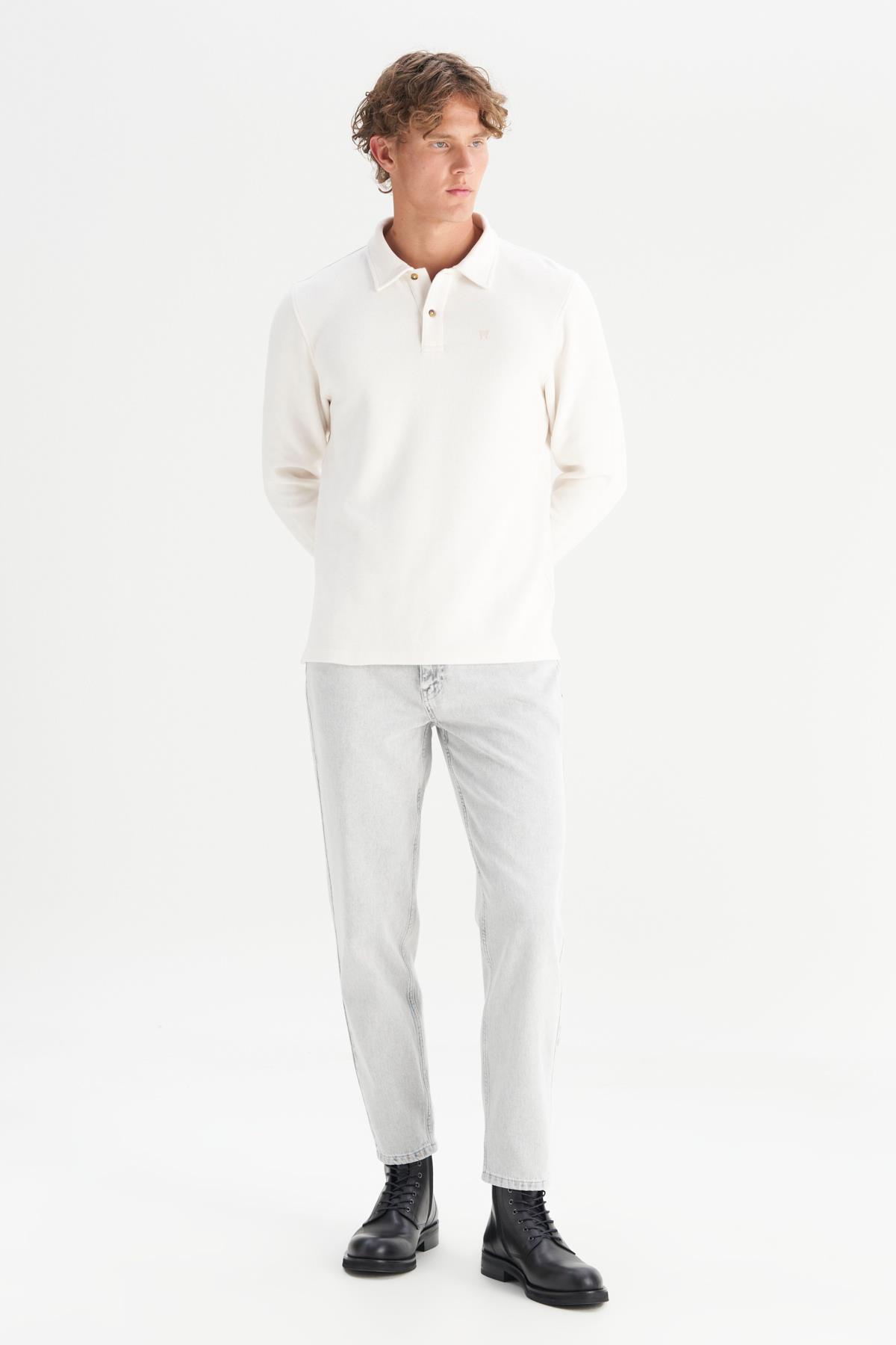 Erkek Polo Yaka T-shirt Ecru