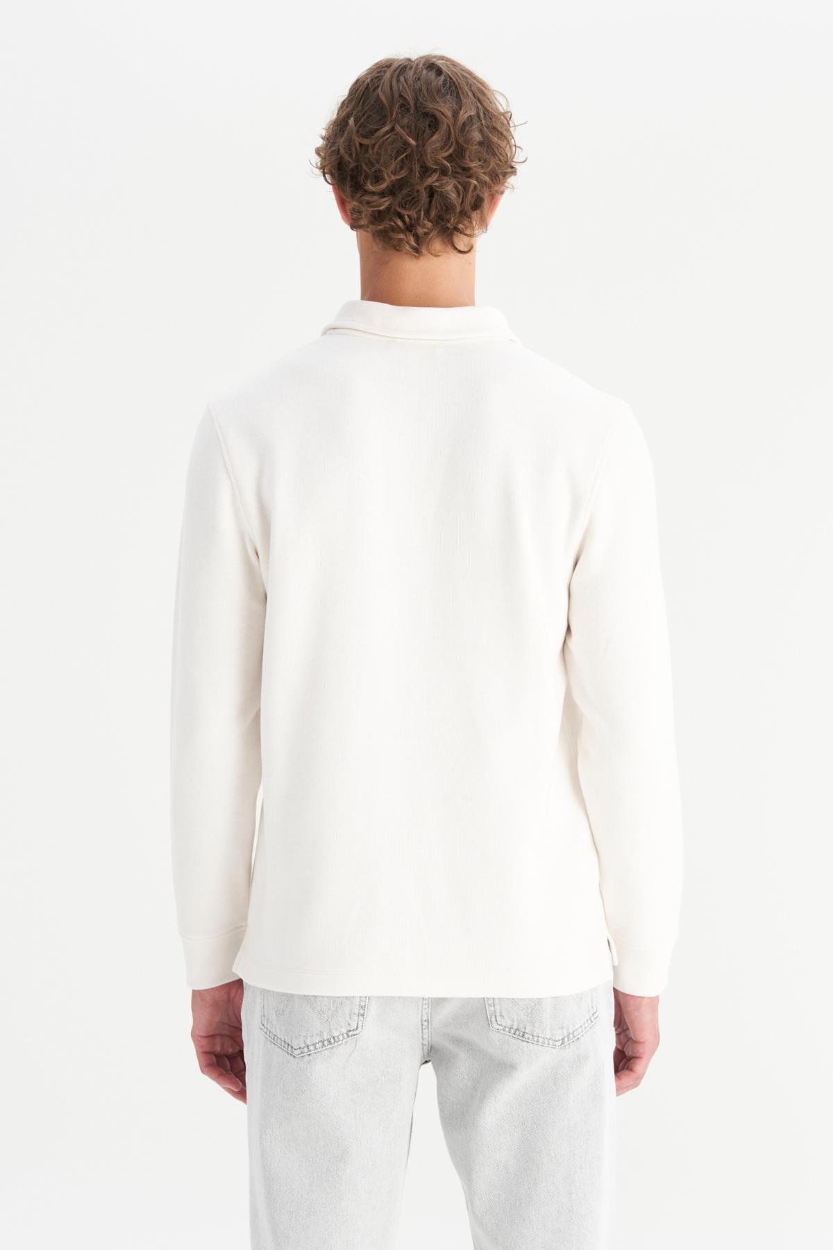 Erkek Polo Yaka T-shirt Ecru