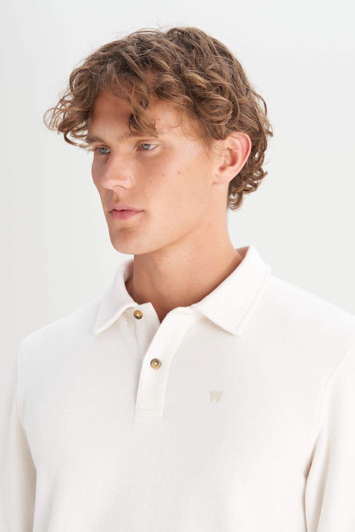 Erkek Polo Yaka T-shirt Ecru